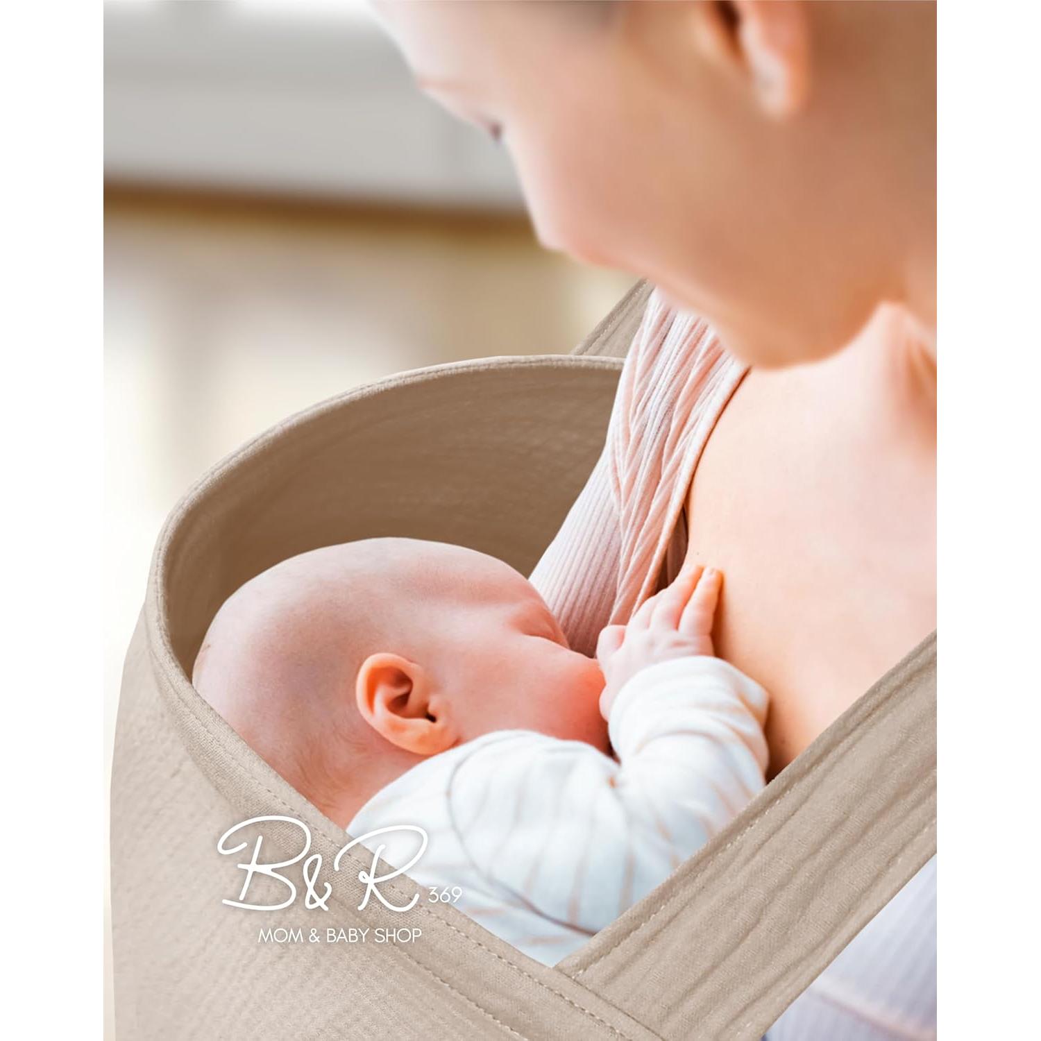 Cubierta de Lactancia Muselina Beige - Delantal Ajustable para Mamá