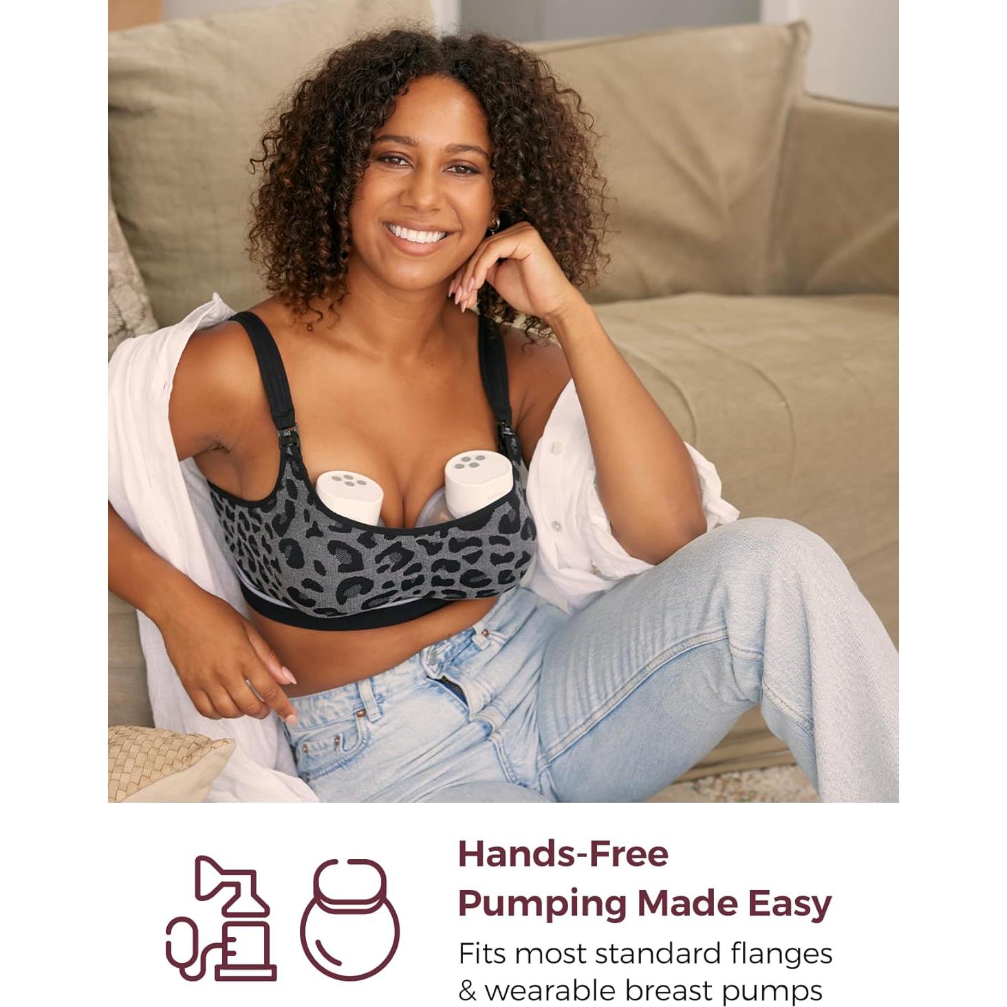 Sujetador de Extracción Manos Libres Momcozy Grande Leopardo Negro