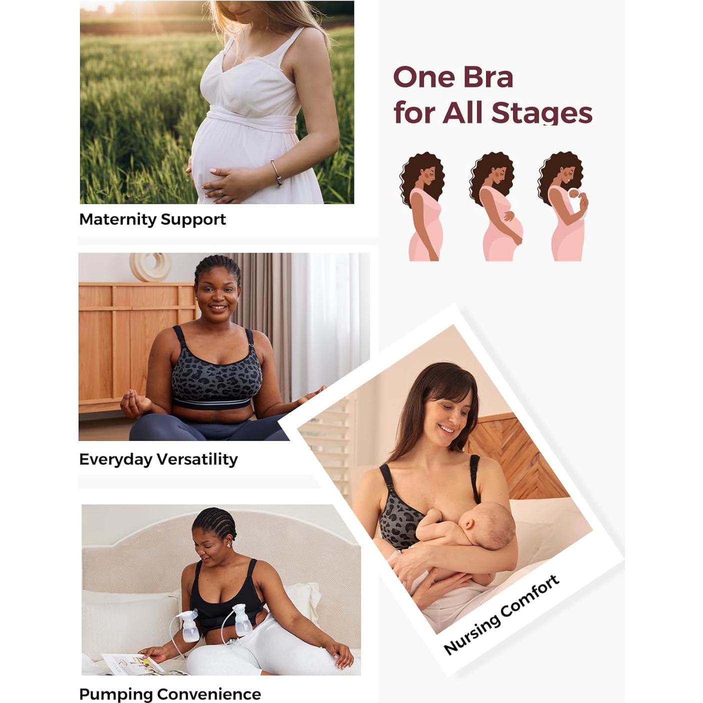 Sujetador de Extracción Manos Libres Momcozy Grande Leopardo Negro