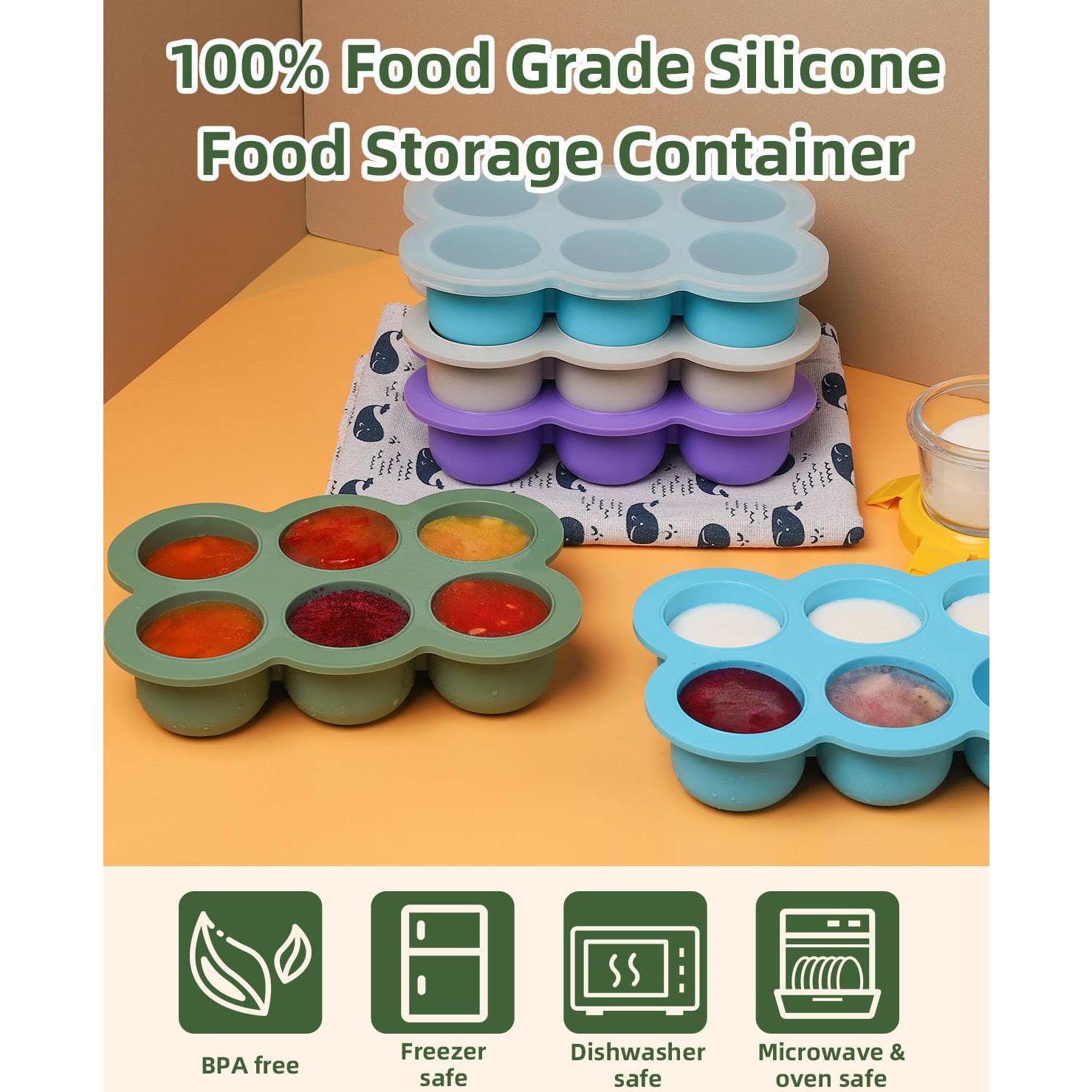 Bandeja de Congelación Silicona Bebé btrfe 6x3oz (170g) Verde