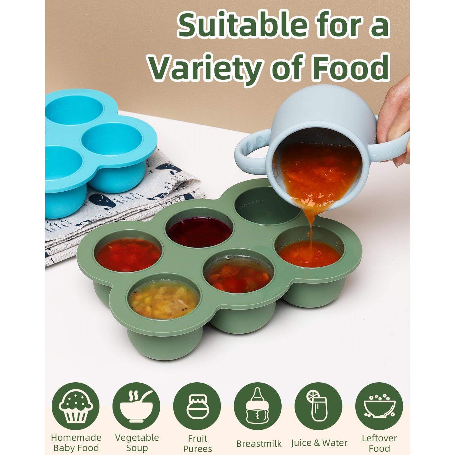 Bandeja de Congelación Silicona Bebé btrfe 6x3oz (170g) Verde