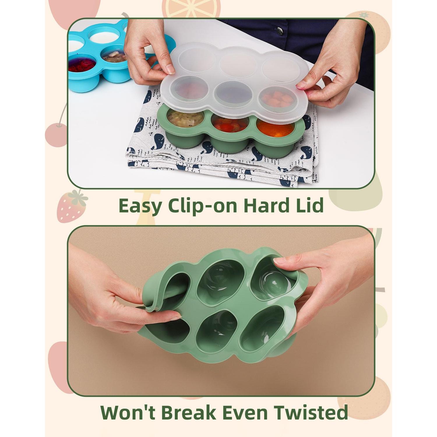 Bandeja de Congelación Silicona Bebé btrfe 6x3oz (170g) Verde