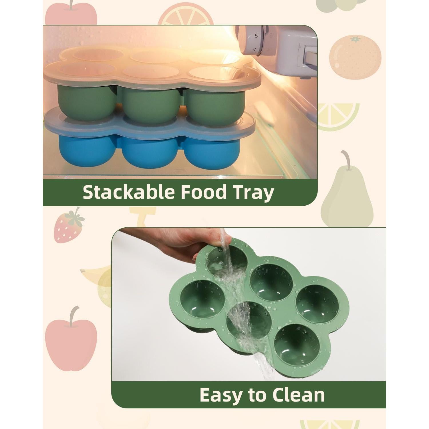 Bandeja de Congelación Silicona Bebé btrfe 6x3oz (170g) Verde