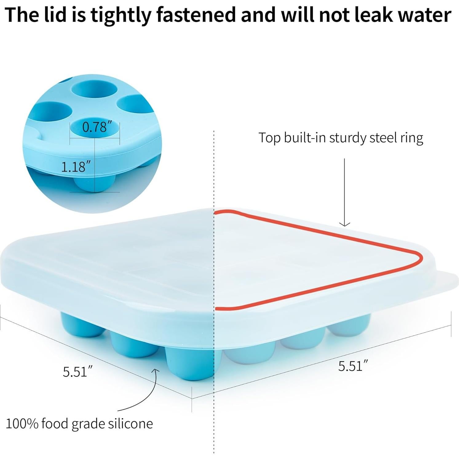 Moldes de Silicona para Alimentos Bebés WENQING 1.13L