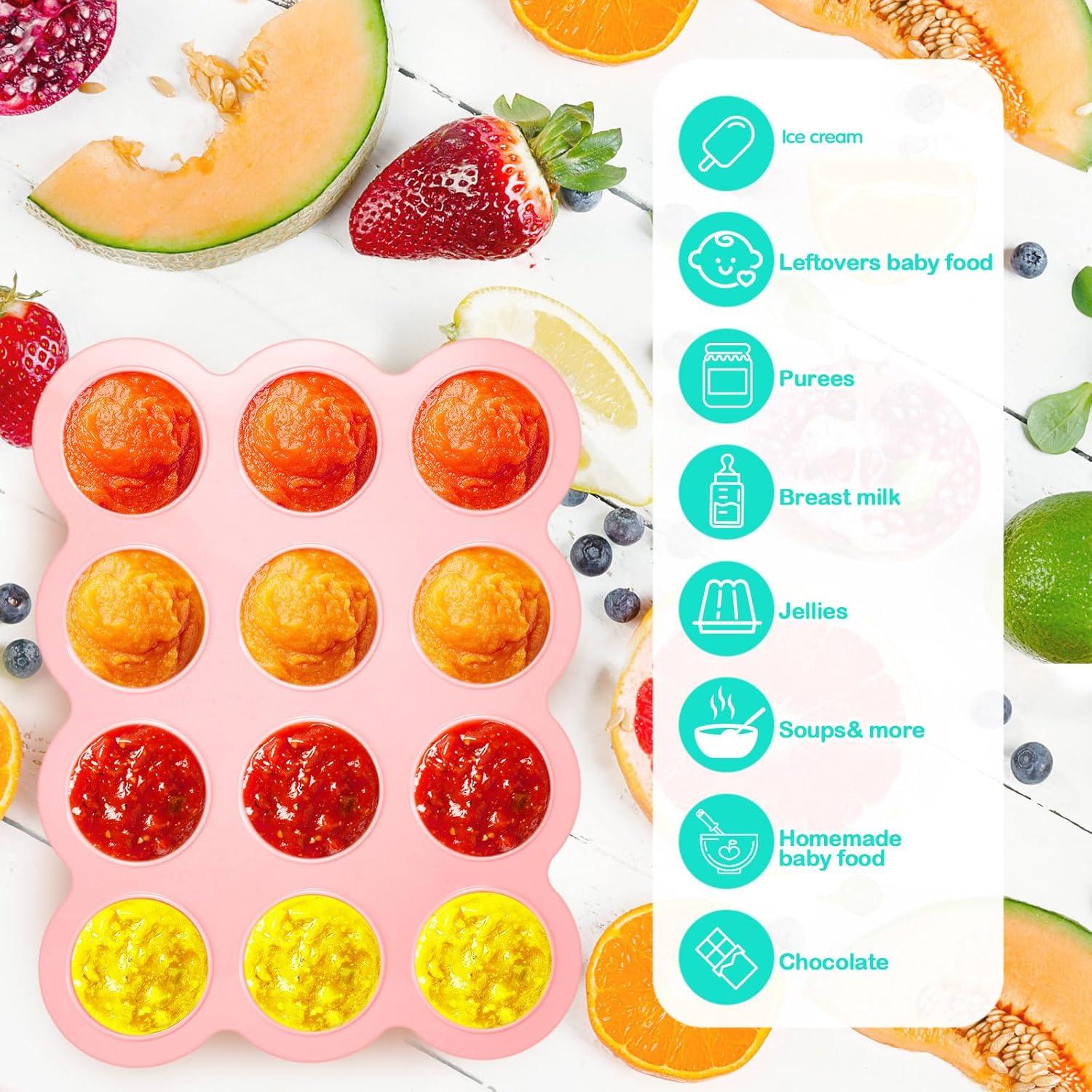 3 Piezas Contenedores de Almacenamiento de Comida Bebé Silicona