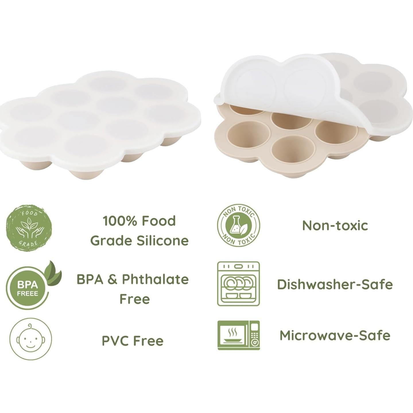 Bandeja de Silicona para Bebés PandaEar 3 Pack - 10 Compartimentos