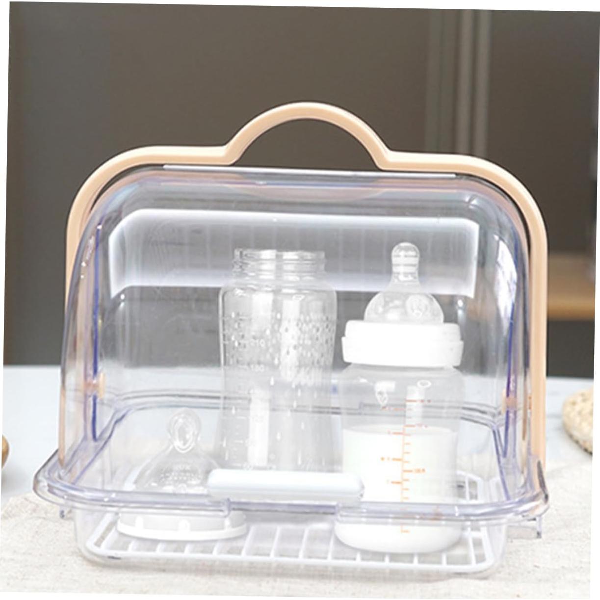 Caja organizadora de biberones MUCKLILY con tapa y escurridor