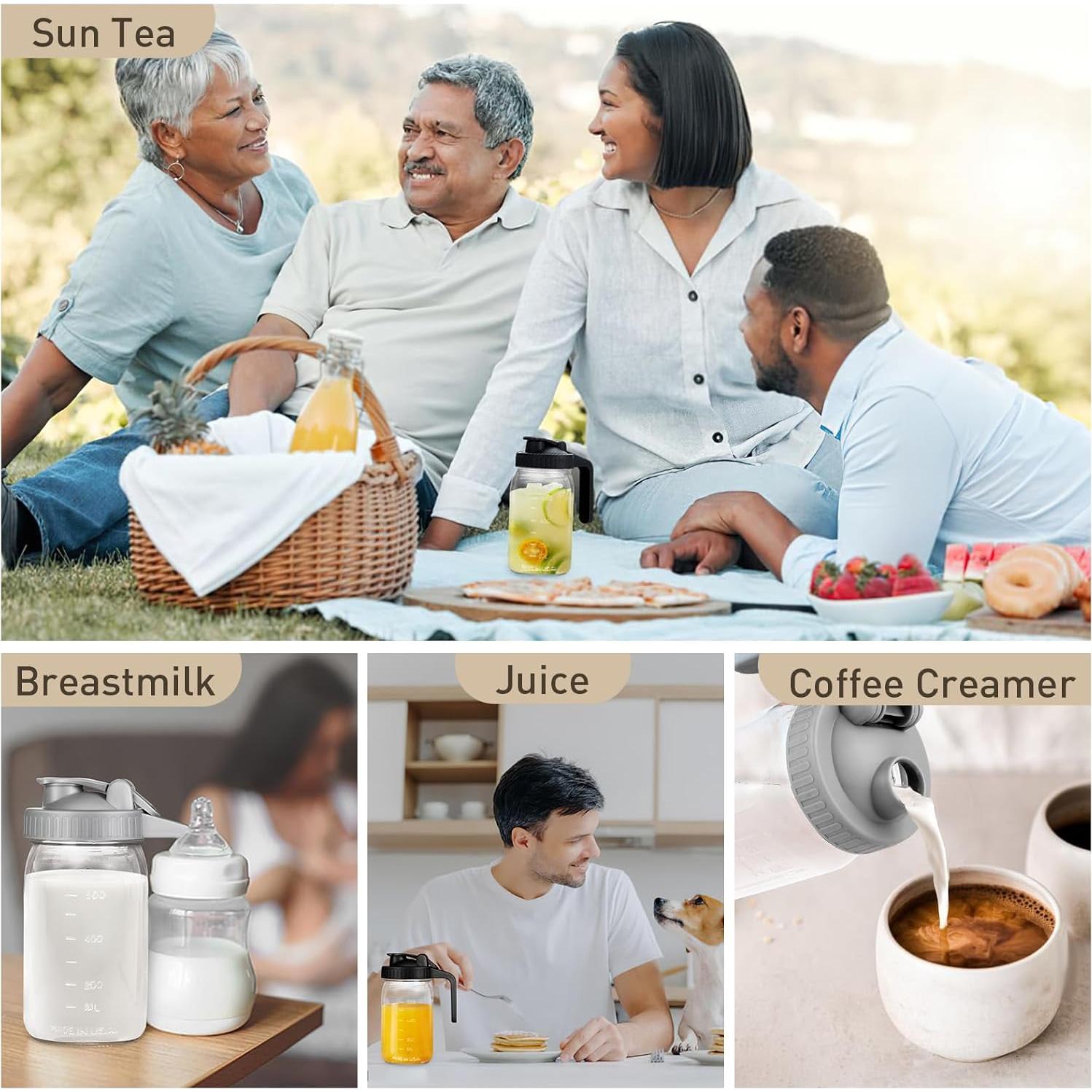 Jarra de Leche Materna AoeJarry 32oz Vidrio Hermético 2Pack