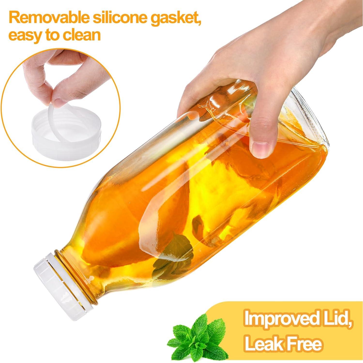 Paquete de 6 Botellas de Vidrio 1L Bekith con Tapas Herméticas