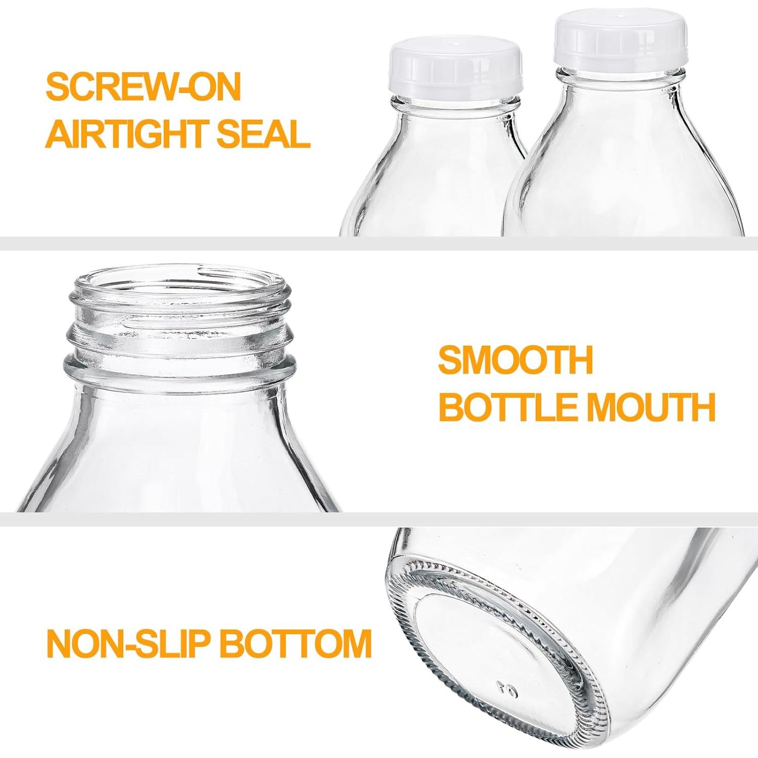 Paquete de 6 Botellas de Vidrio 1L Bekith con Tapas Herméticas