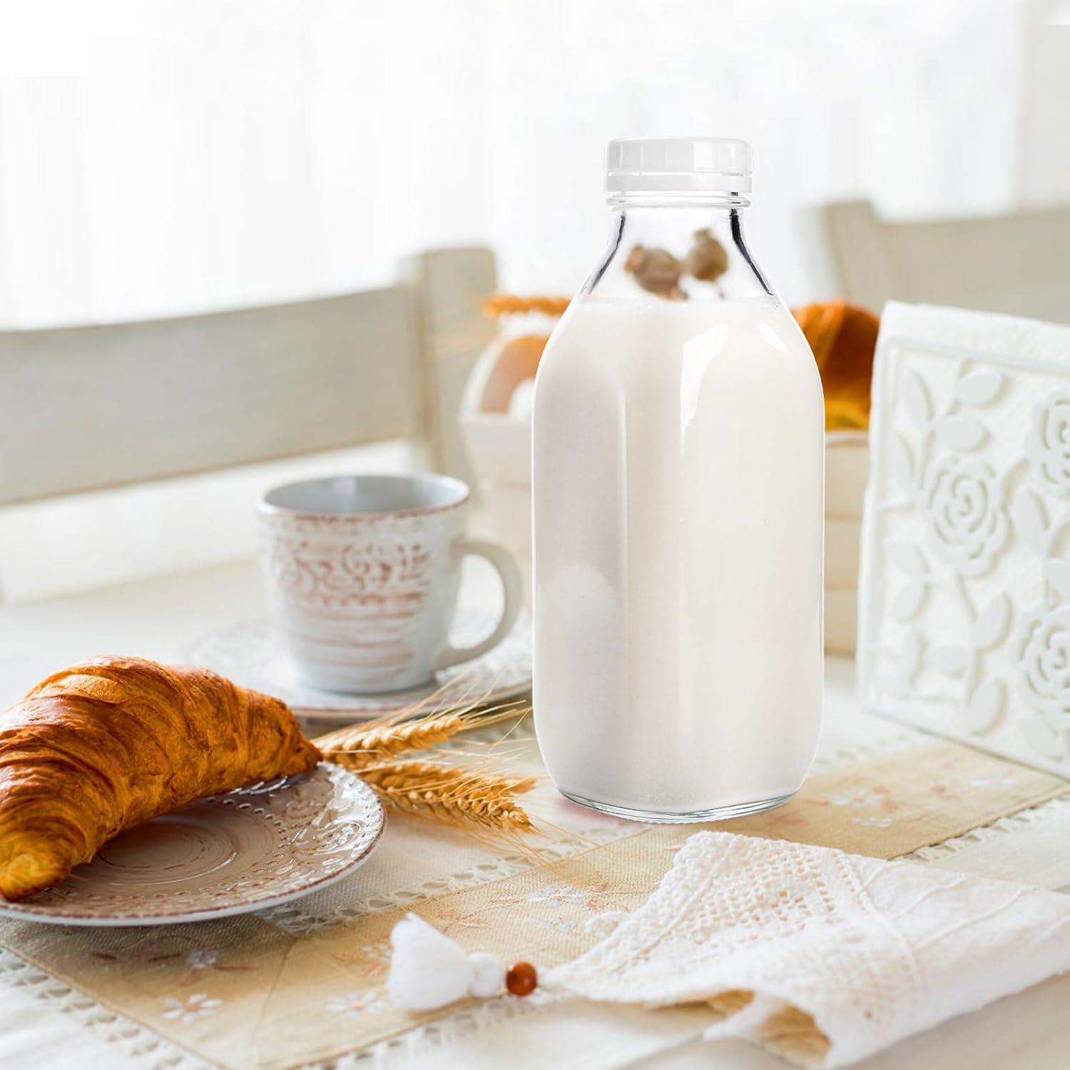 Paquete de 6 Botellas de Vidrio 1L Bekith con Tapas Herméticas