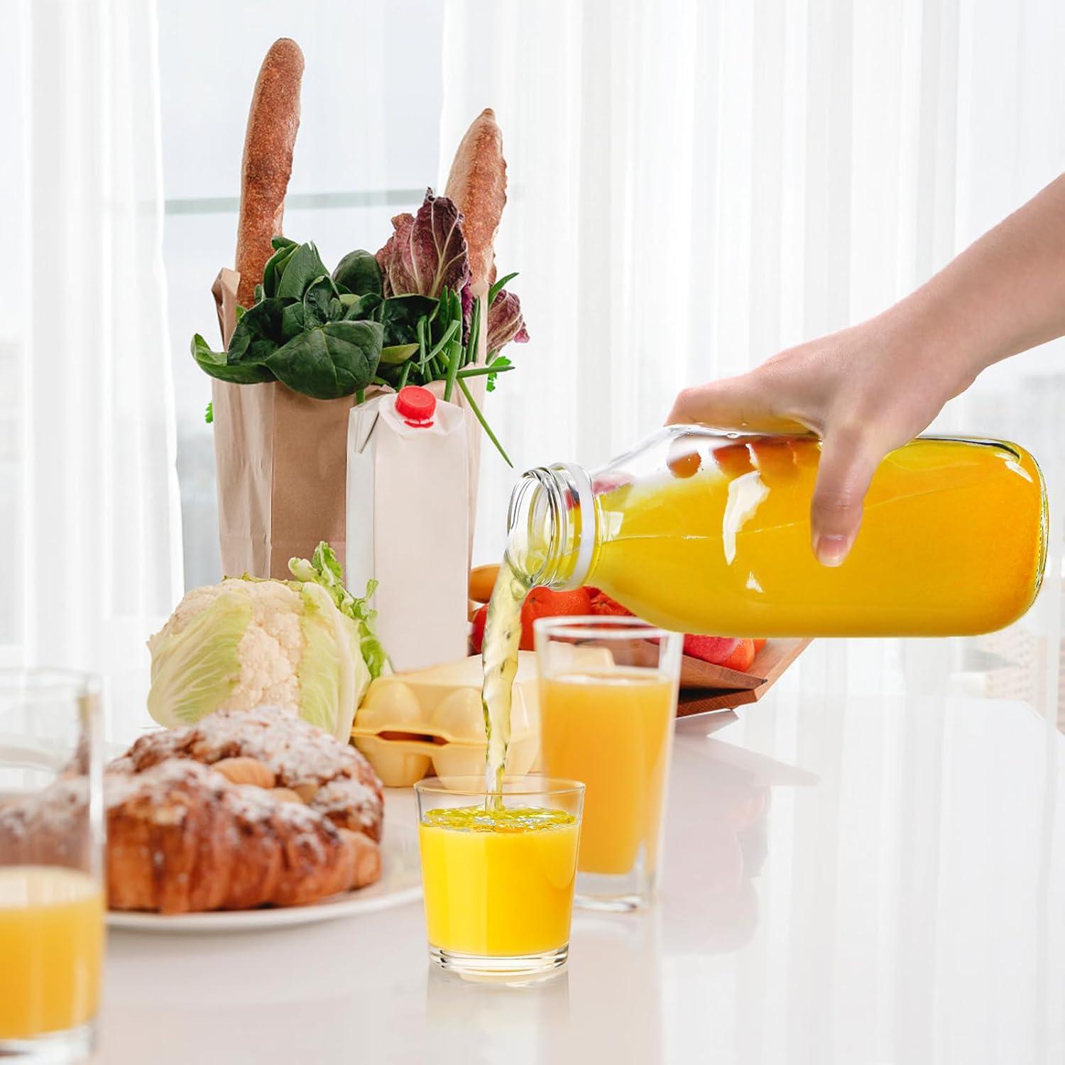 Paquete de 6 Botellas de Vidrio 1L Bekith con Tapas Herméticas