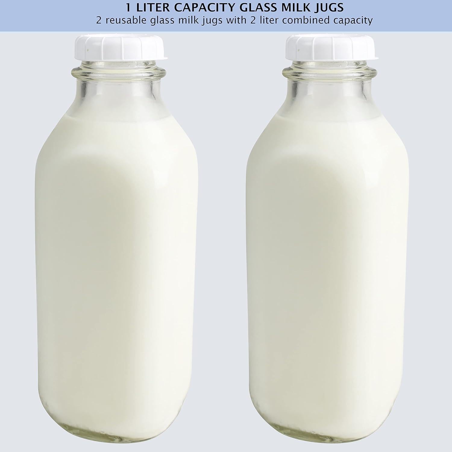 Botella de Leche de Vidrio 1 L La Tienda de Lácteos - Pack 2