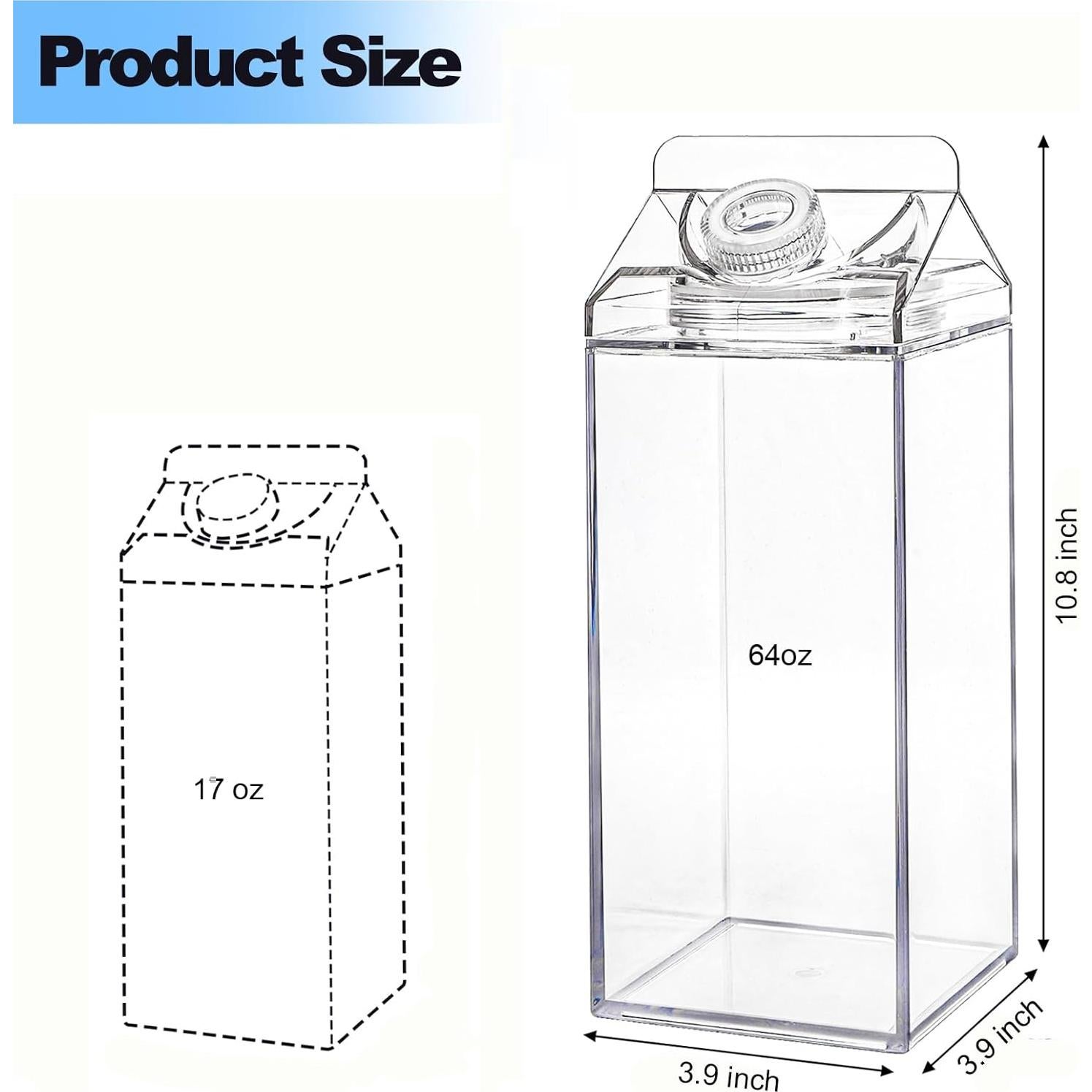 Bekith 2 Botellas de Agua Reutilizables 1900ml a Prueba de Fugas