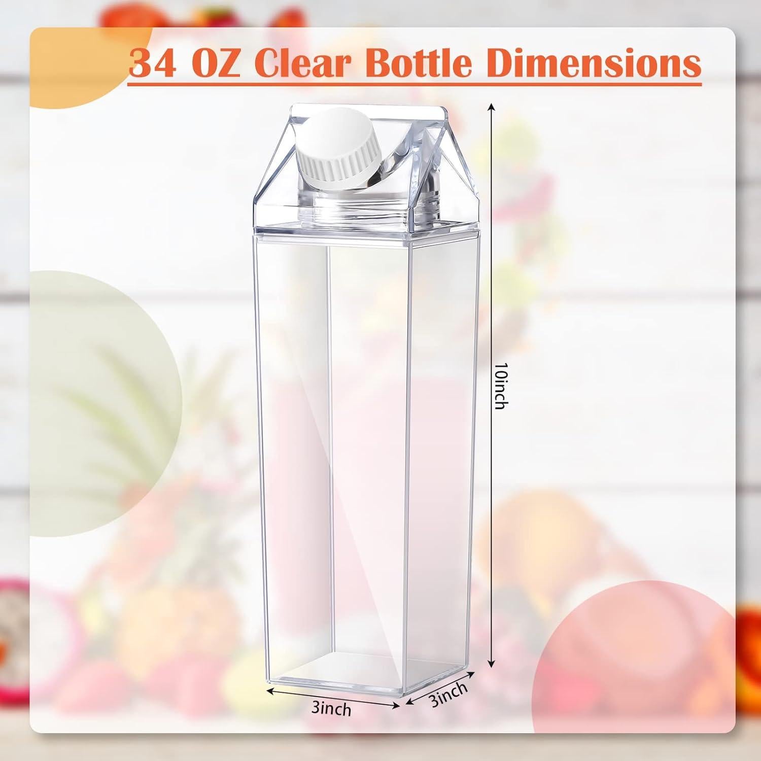 Botellas de Agua Reutilizables CHENGU 1000 ml Transparentes (2 Pzs)