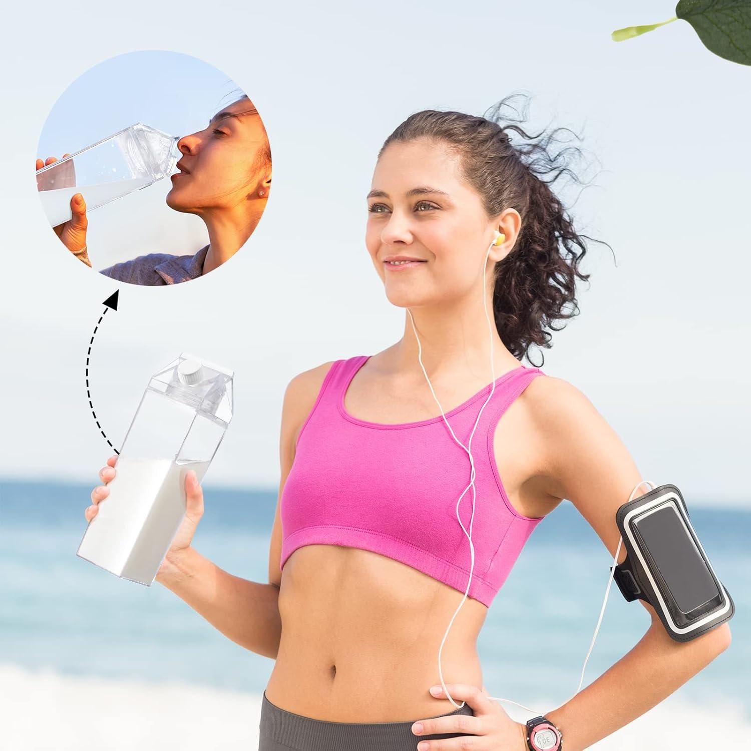 Botellas de Agua Reutilizables CHENGU 1000 ml Transparentes (2 Pzs)