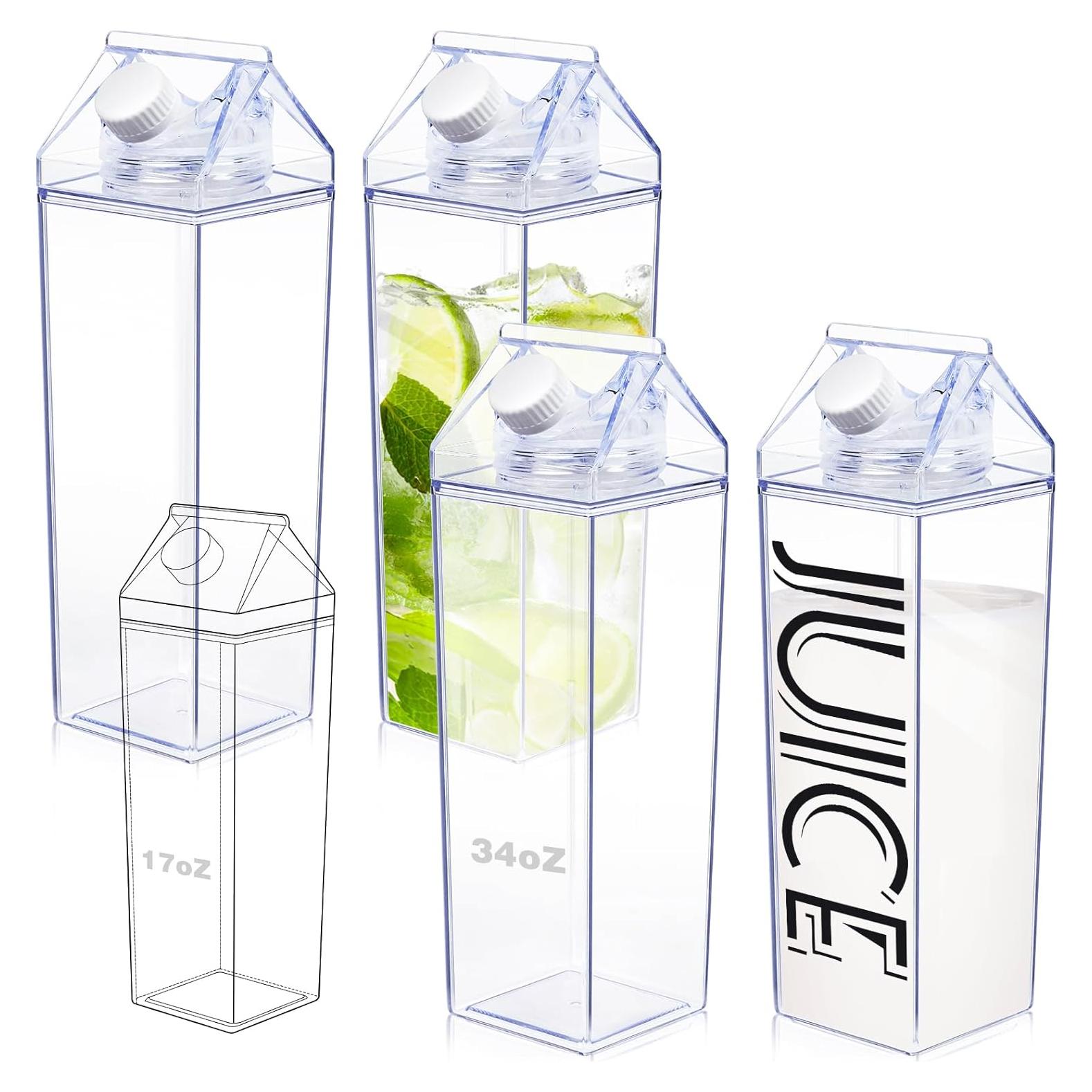 Botellas de Agua Reutilizables KALYLOC 4Pcs 1008ml Cuadradas