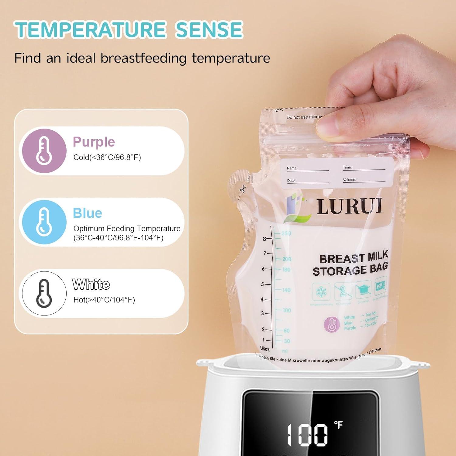 60 Bolsas de Almacenamiento de Leche Materna Lurui 240ml Sin BPA