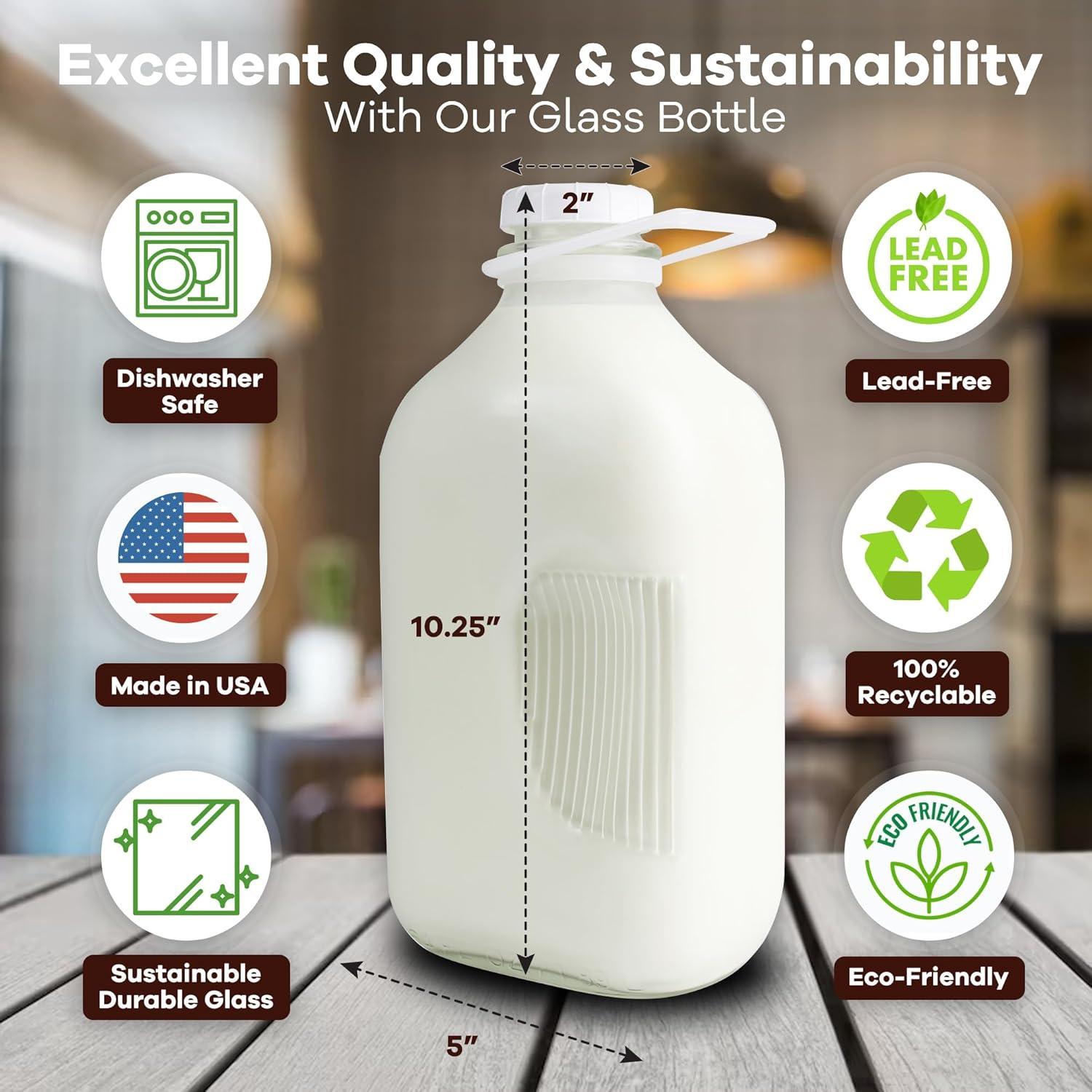 Botellas de Vidrio Reutilizables The Dairy Shoppe 64 oz - 2 Piezas