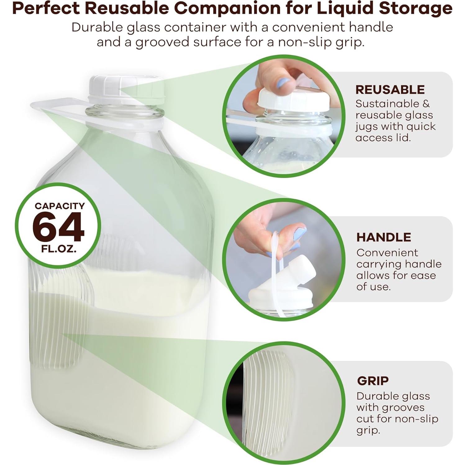 Botellas de Vidrio Reutilizables The Dairy Shoppe 64 oz - 2 Piezas