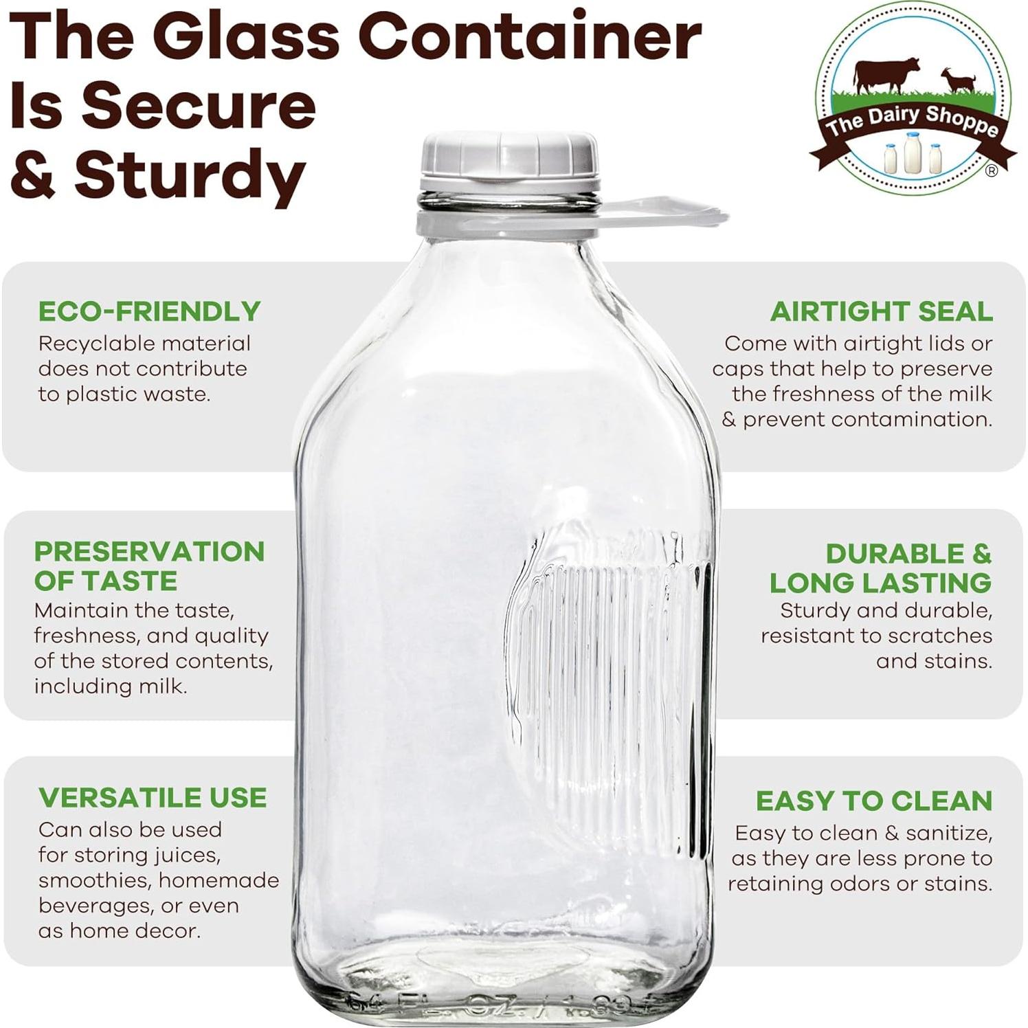 Botellas de Vidrio Reutilizables The Dairy Shoppe 64 oz - 2 Piezas