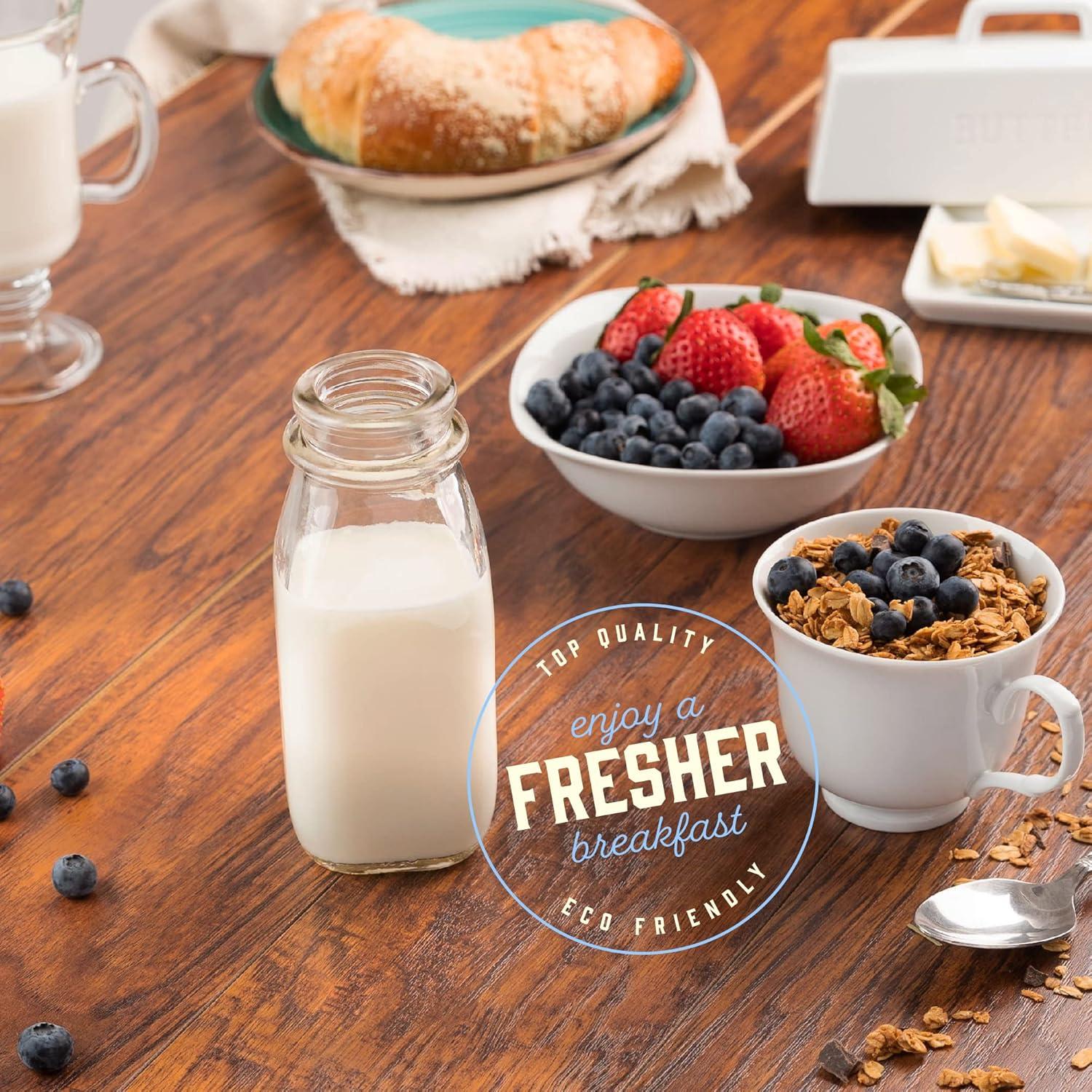 Botella de Leche de Vidrio Kitchentoolz 12 Oz Cuadrada