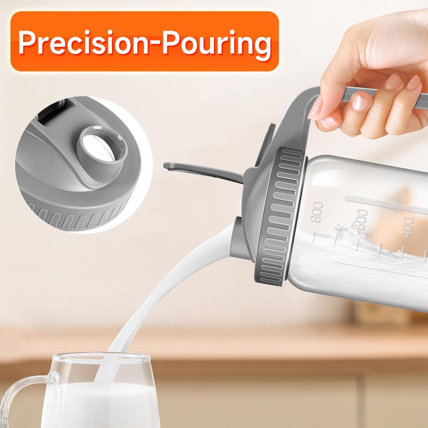 Jarra de Leche Materna OFDMNY 0.91L Vidrio Hermético Gris