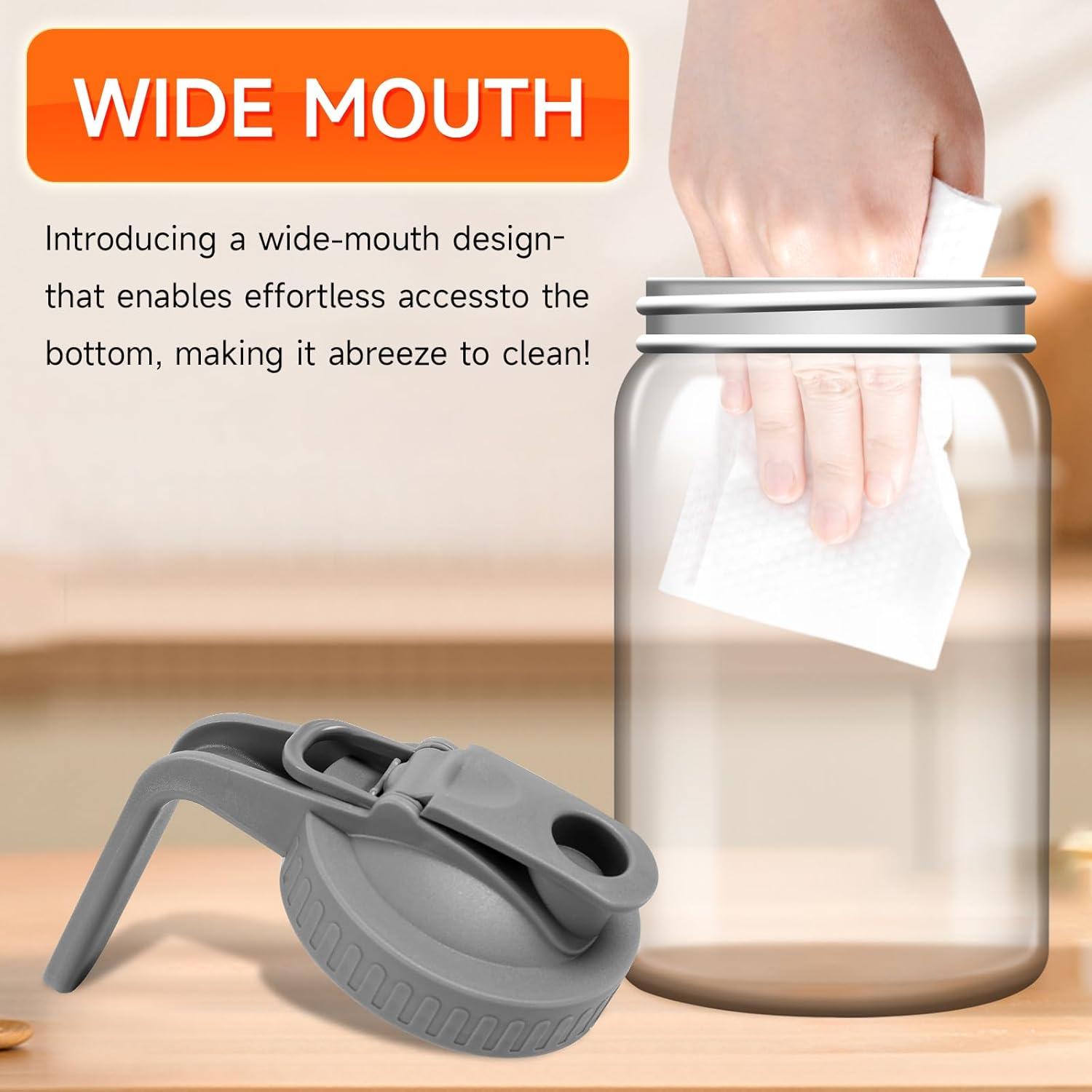 Jarra de Leche Materna OFDMNY 0.91L Vidrio Hermético Gris