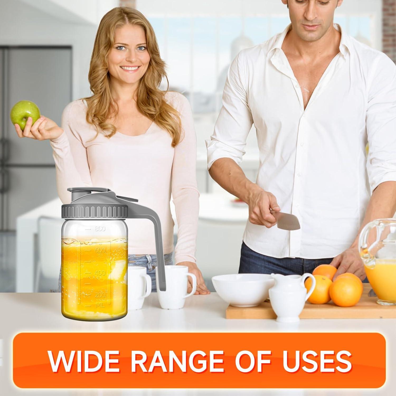 Jarra de Leche Materna OFDMNY 0.91L Vidrio Hermético Gris