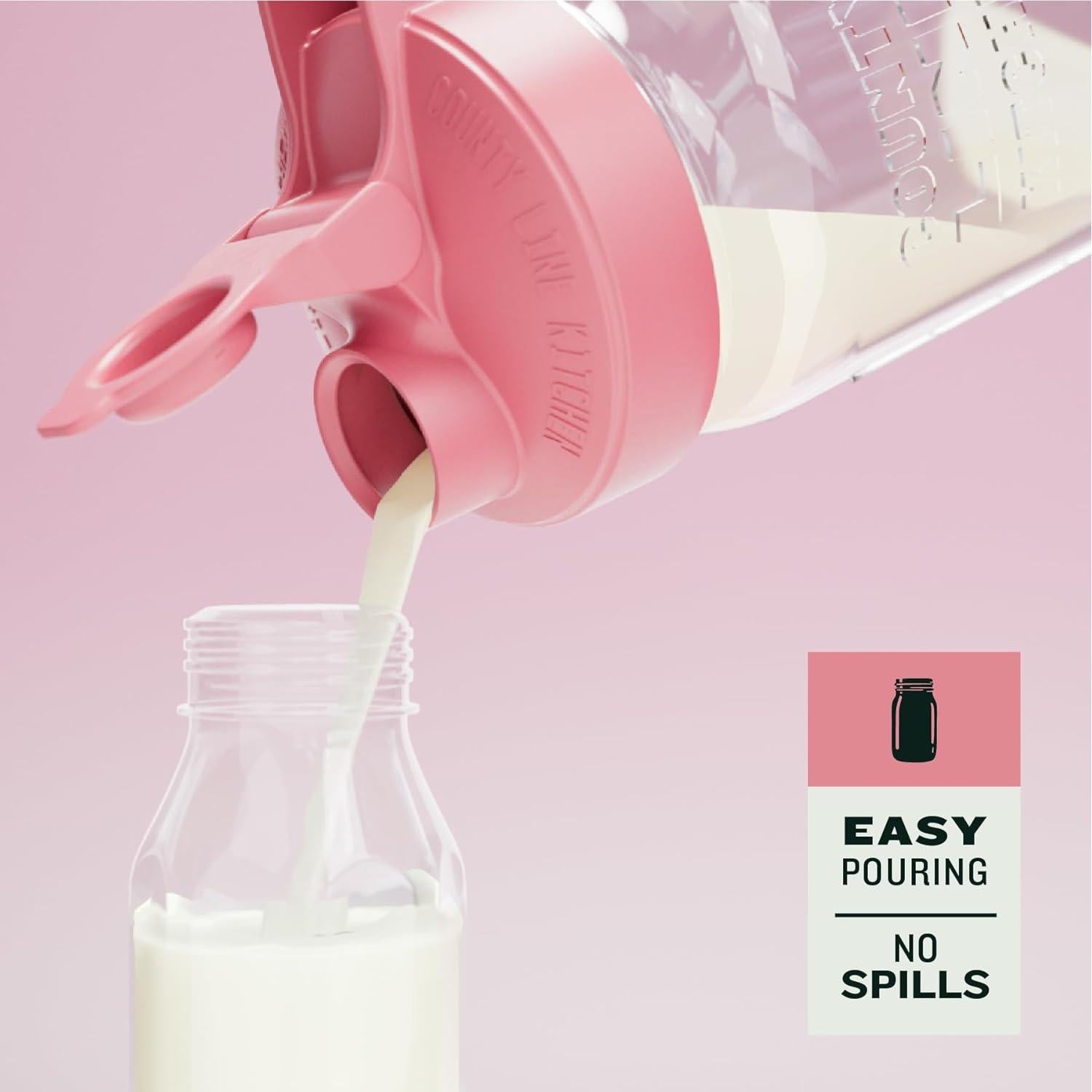 Jarra de vidrio County Line Kitchen 1 cuarto Rosa a prueba de fugas