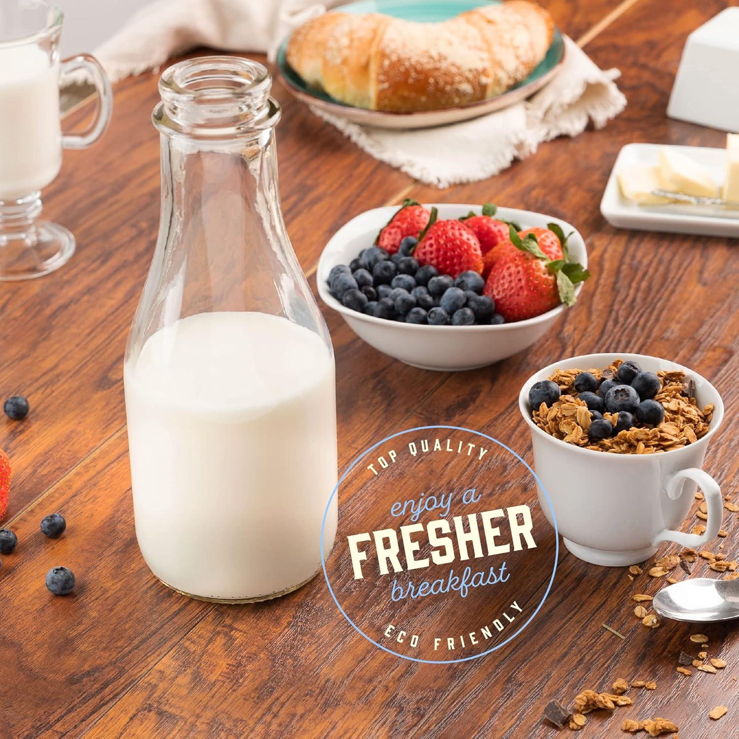 Botella de Leche de Vidrio Kitchentoolz 0.91L Redonda