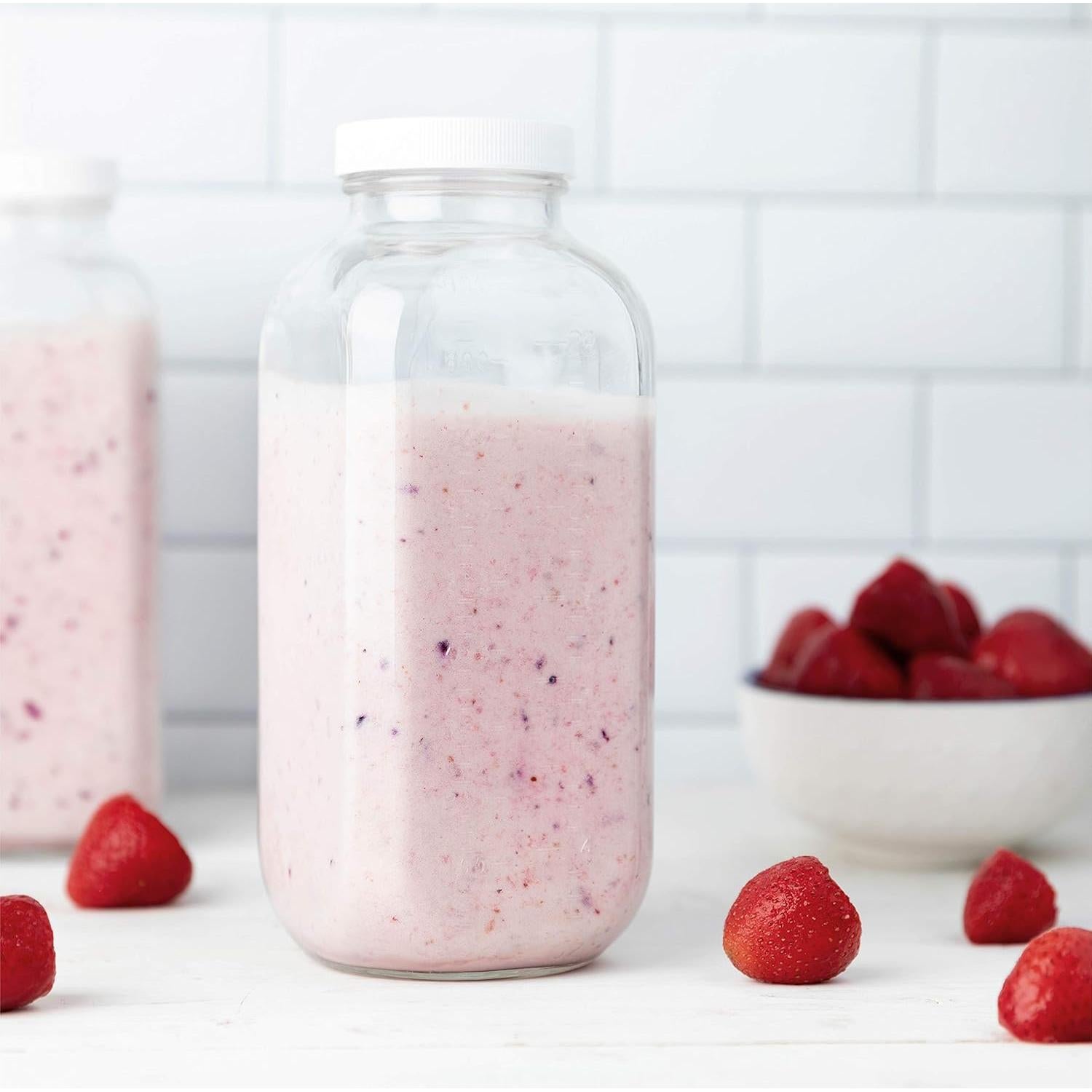 Botellas de Vidrio Kitchentoolz 32 oz Cuadradas - Paquete de 2