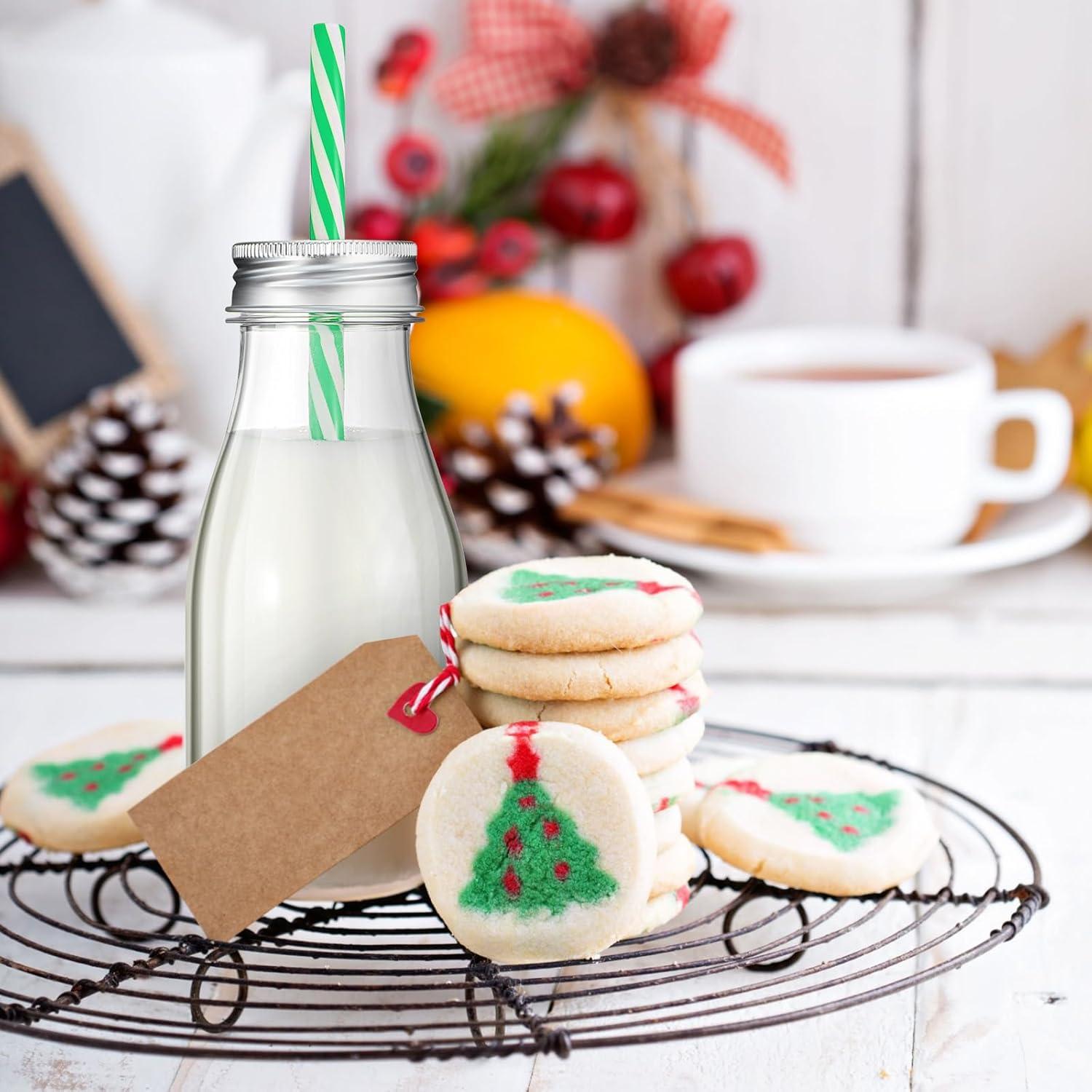 Yinkin 20 Botellas de Plástico 240 ml con Pajitas y Tapas