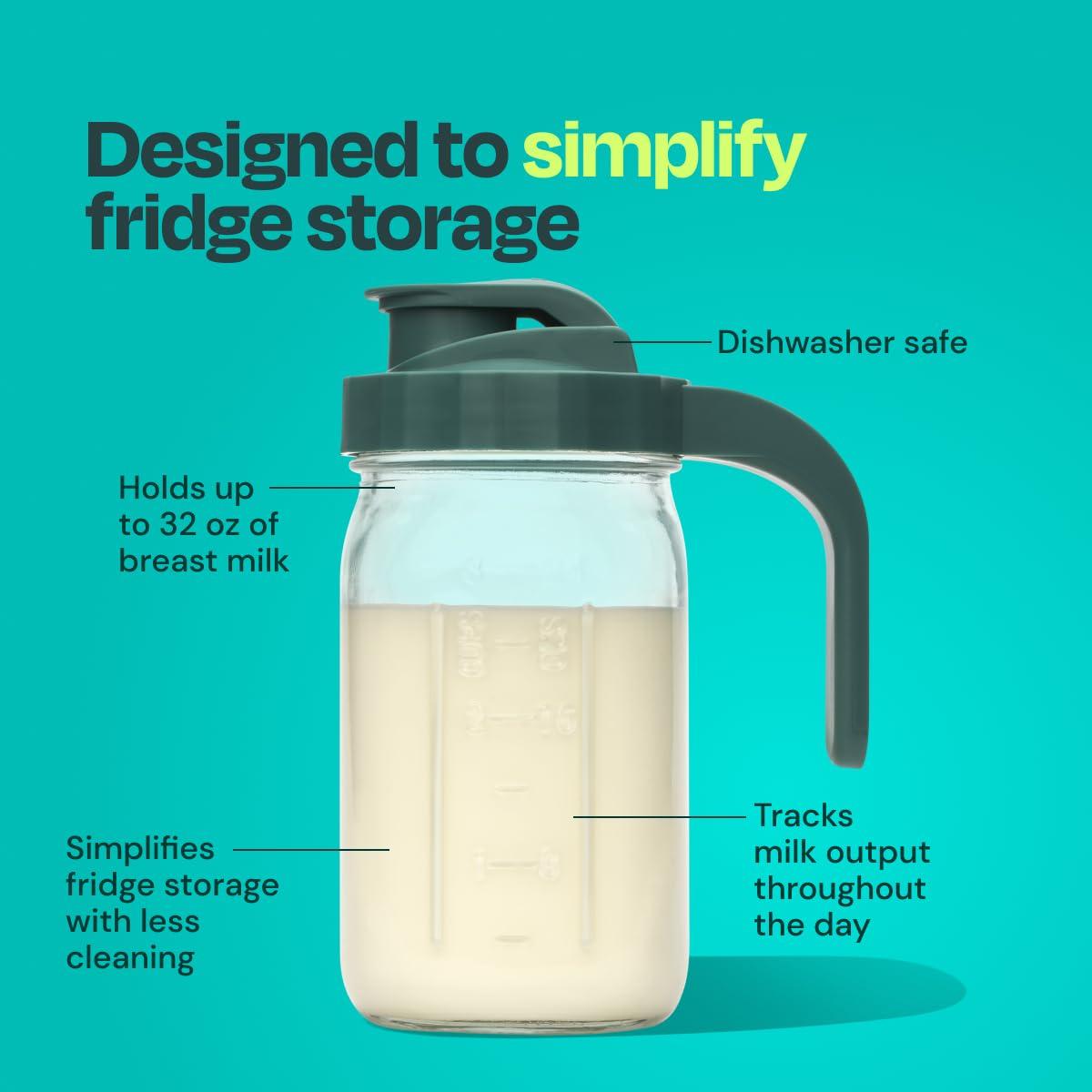 Jarra de vidrio para leche materna Willow 946 ml + 100 bolsas 240 ml