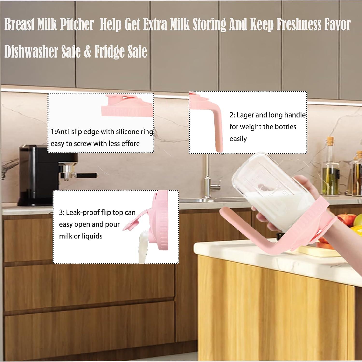 Jarra de Leche Materna SusuBee 1 Cuarto Vidrio A Prueba de Fugas