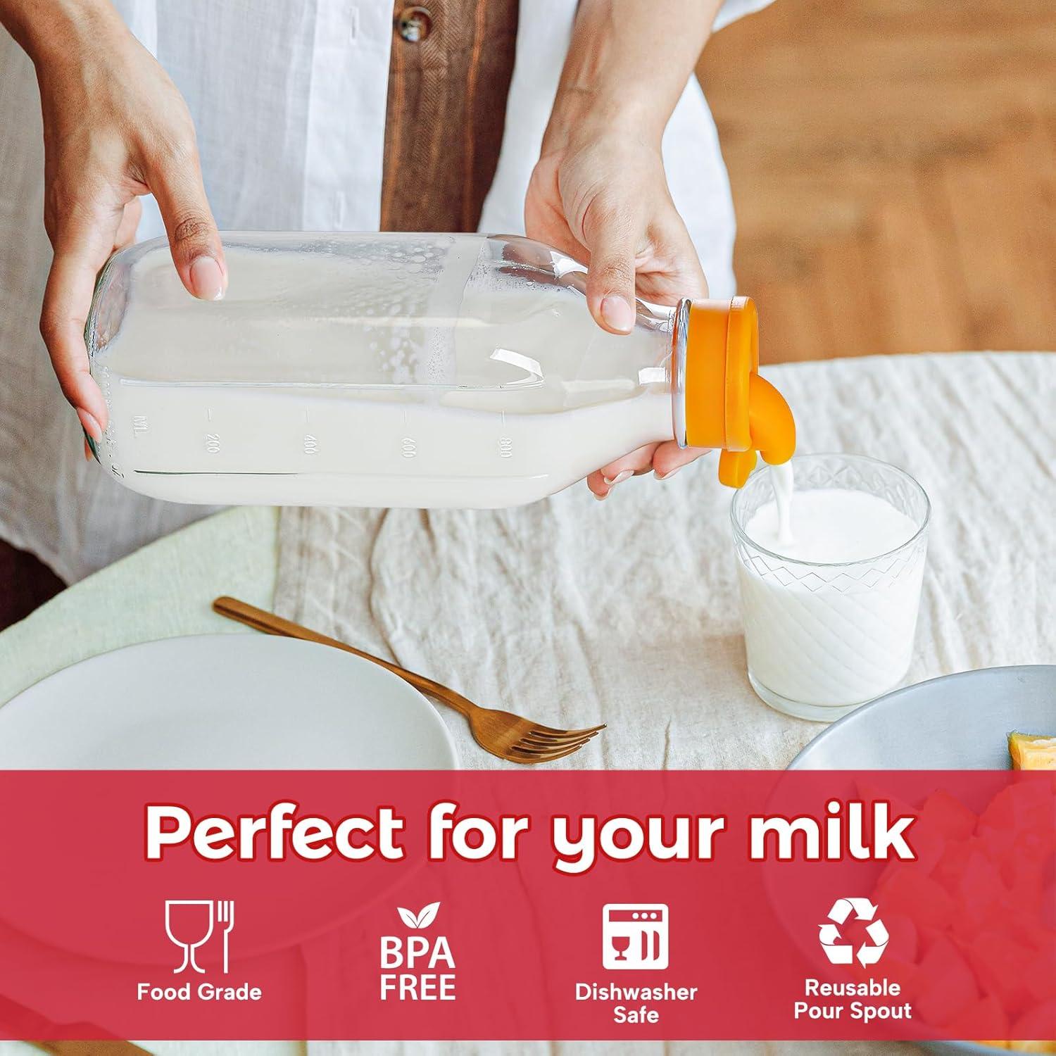 Set de 3 Botellas de Vidrio 946 ml con Tapa Silicona Hermética