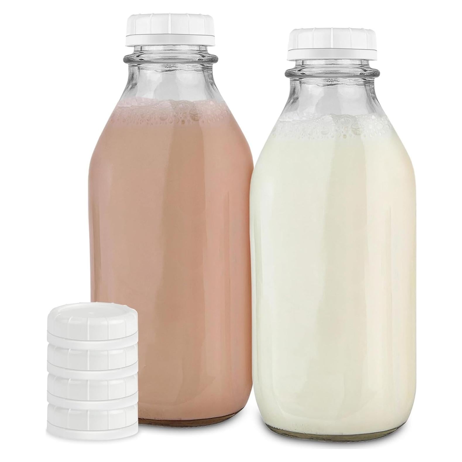 Botellas de Vidrio para Leche Stock Your Home 2 Unidades 1L