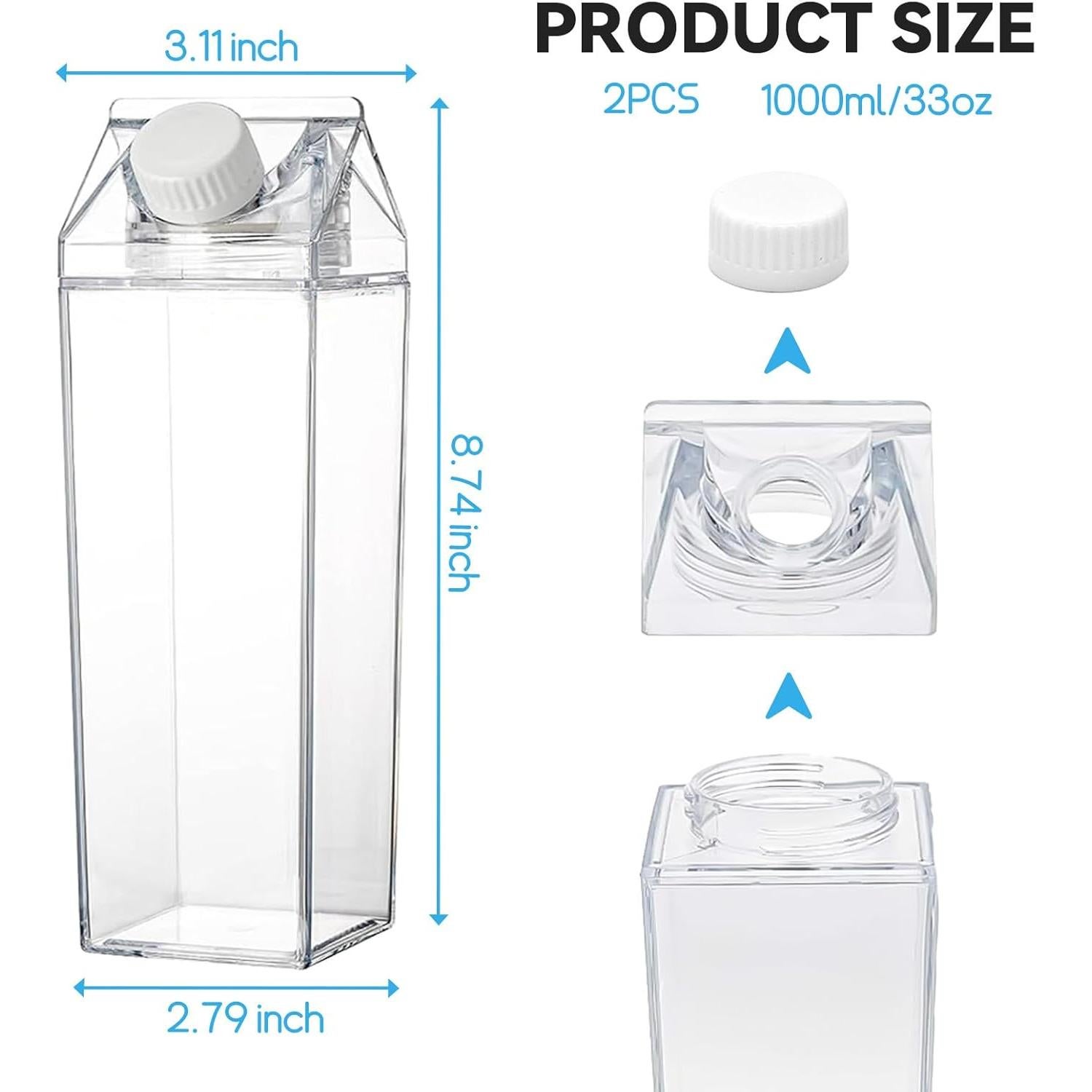 Paquete de 2 Botellas de Agua Canumer 1 L A Prueba de Fugas