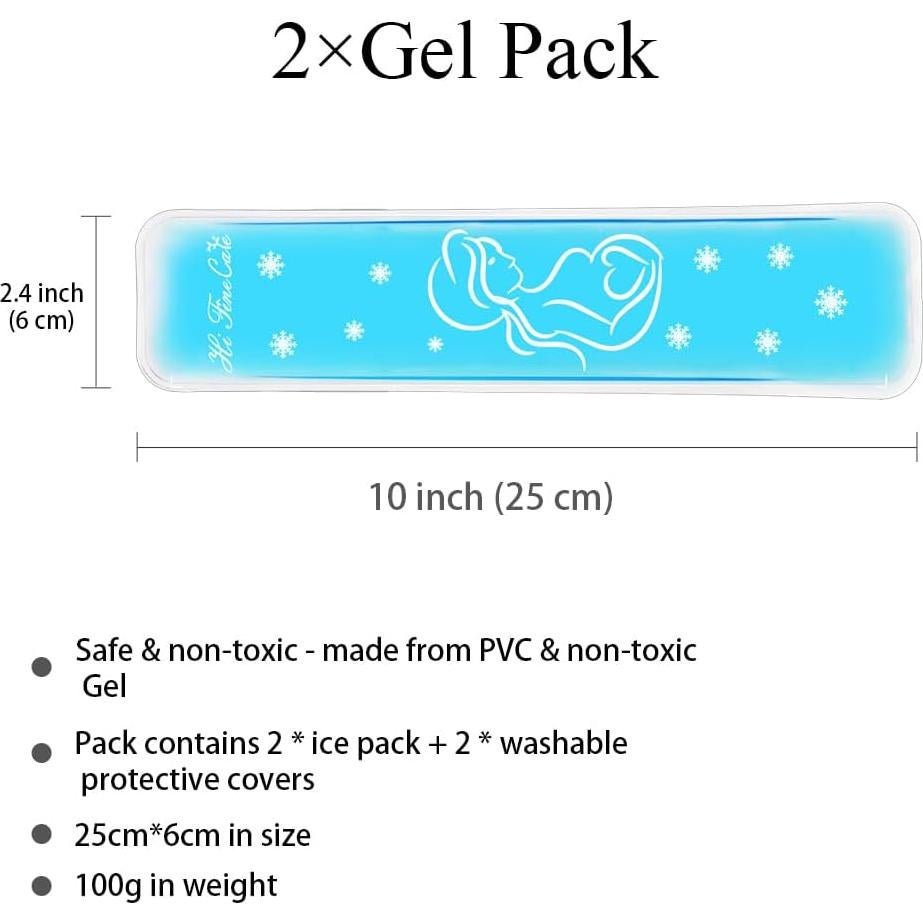 Paquete de Hielo Postparto Reutilizable HI FINE CARE - 2 Almohadillas Frías