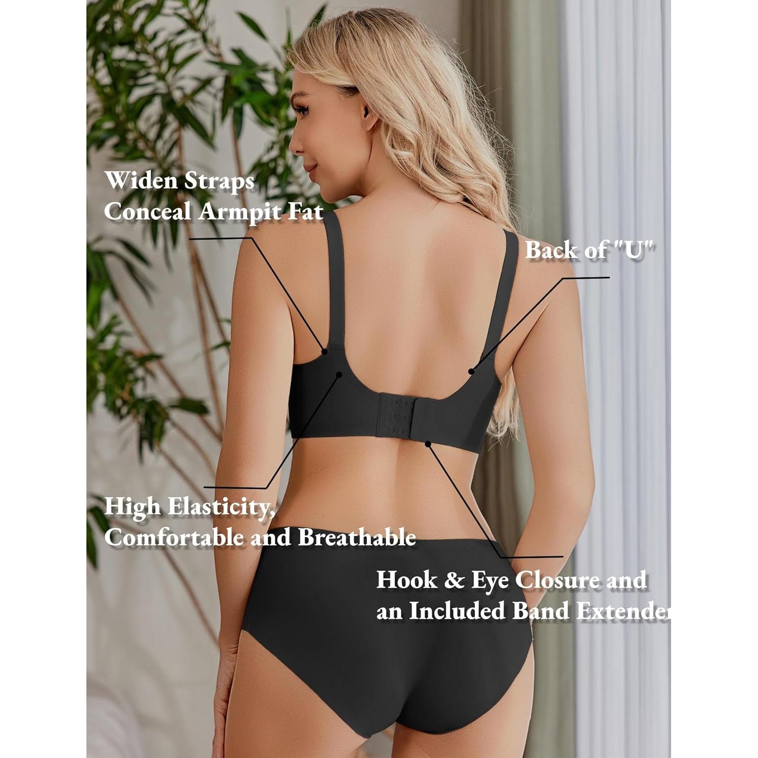 Sostén de Lactancia Ekouaer Sin Costuras Negro Talla S