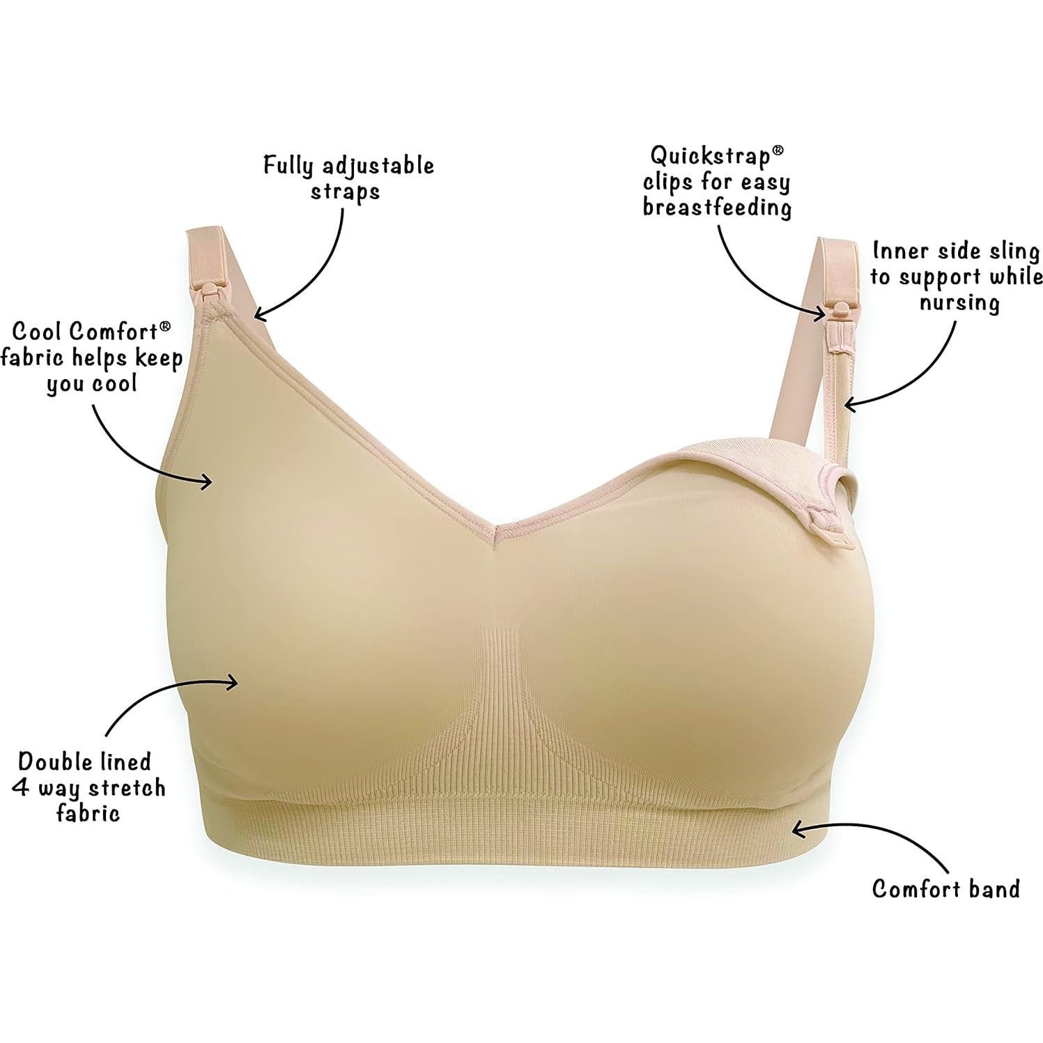 Sostén de Lactancia Sin Costuras Playtex 4956 Negro S-3X