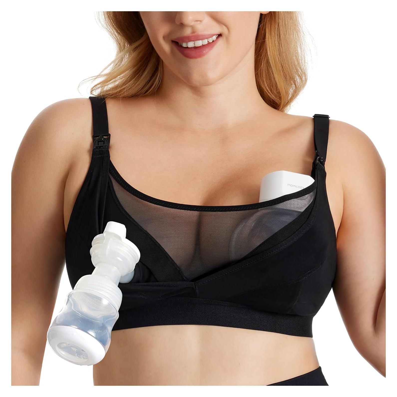 Sujetador de Lactancia Manos Libres Momcozy Talla Grande Negro