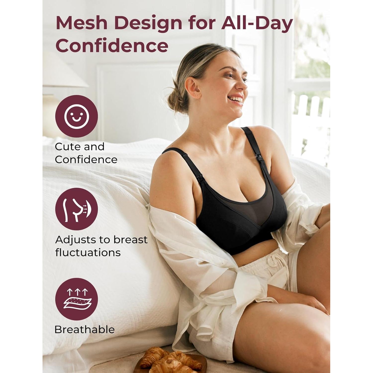 Sujetador de Lactancia Manos Libres Momcozy Talla Grande Negro