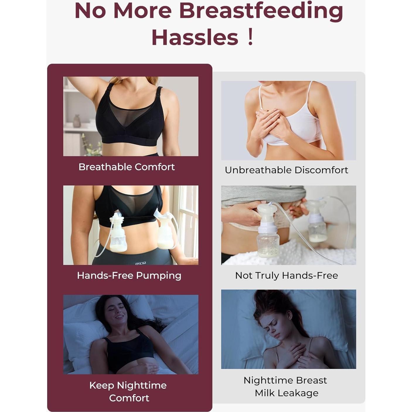 Sujetador de Lactancia Manos Libres Momcozy Talla Grande Negro