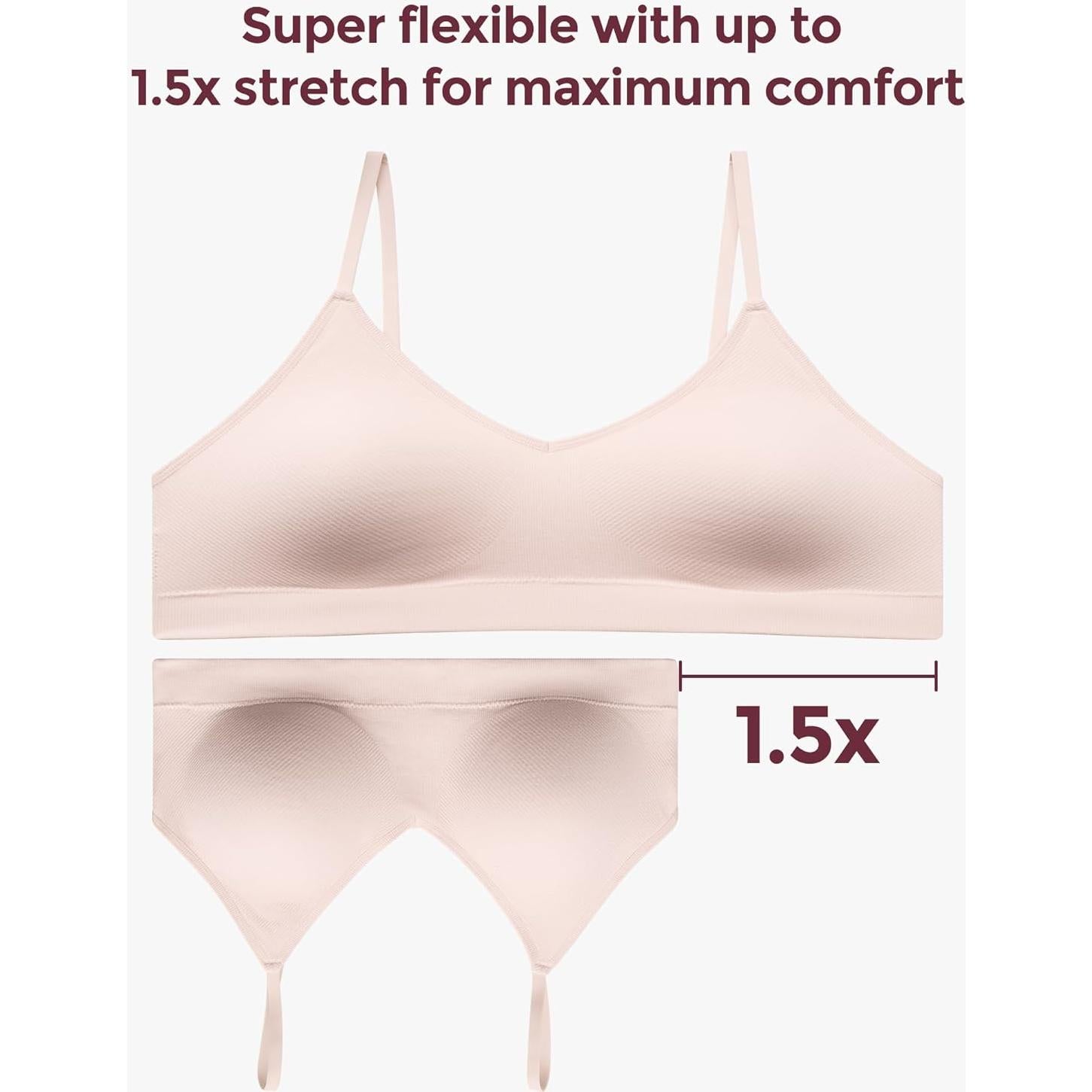 Momcozy Nursing Bras for Breastfeeding and Sleep, Seamless Soft & Stretchy Maternity Bra, V Neck Wireless Pregnancy Bralette
