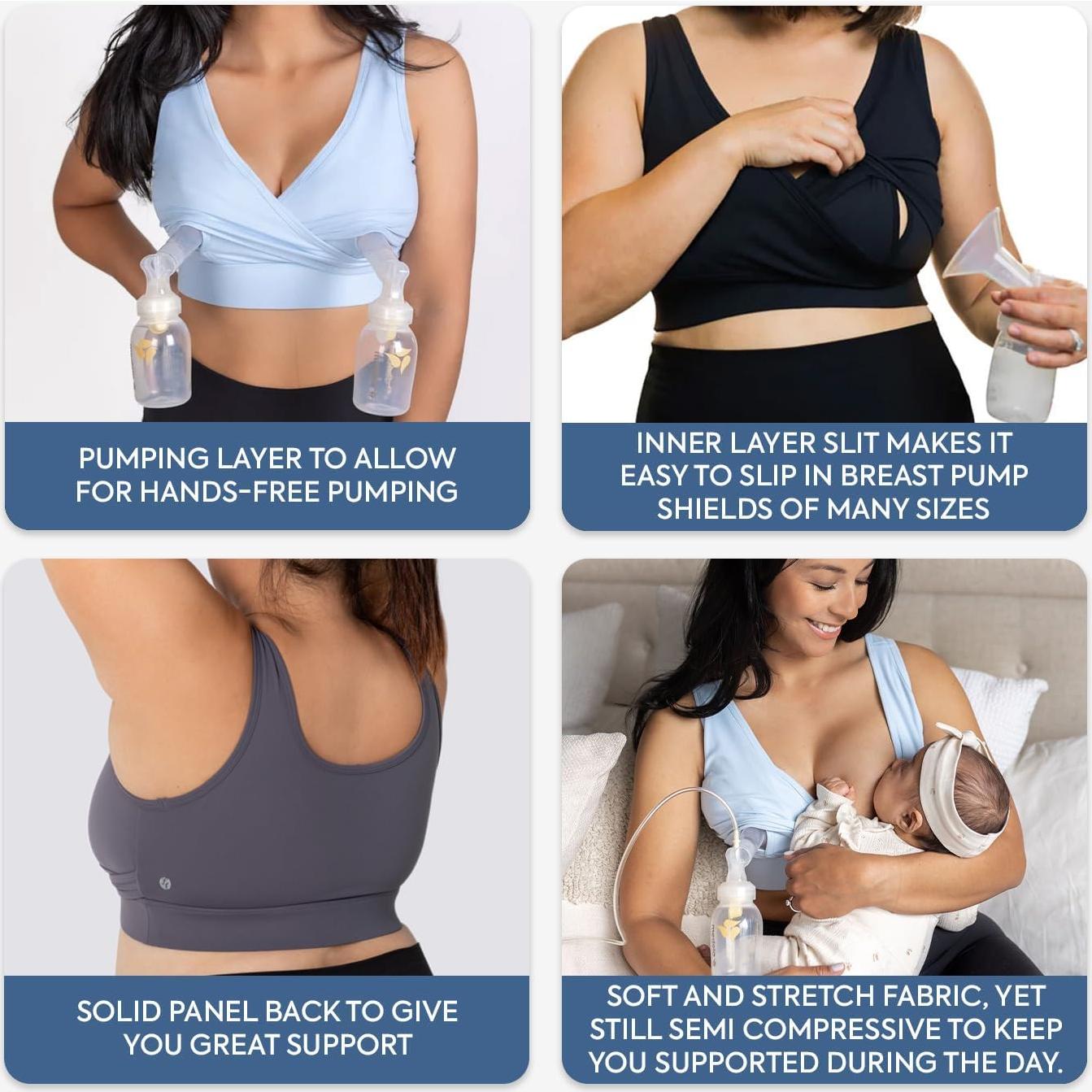 Sostén de Lactancia Manos Libres Luxe Diario - Talla X-Large Negro