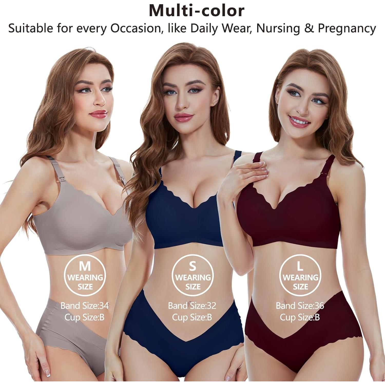 Paquete de 3 Sujetadores de Lactancia Sin Costuras - Maternidad