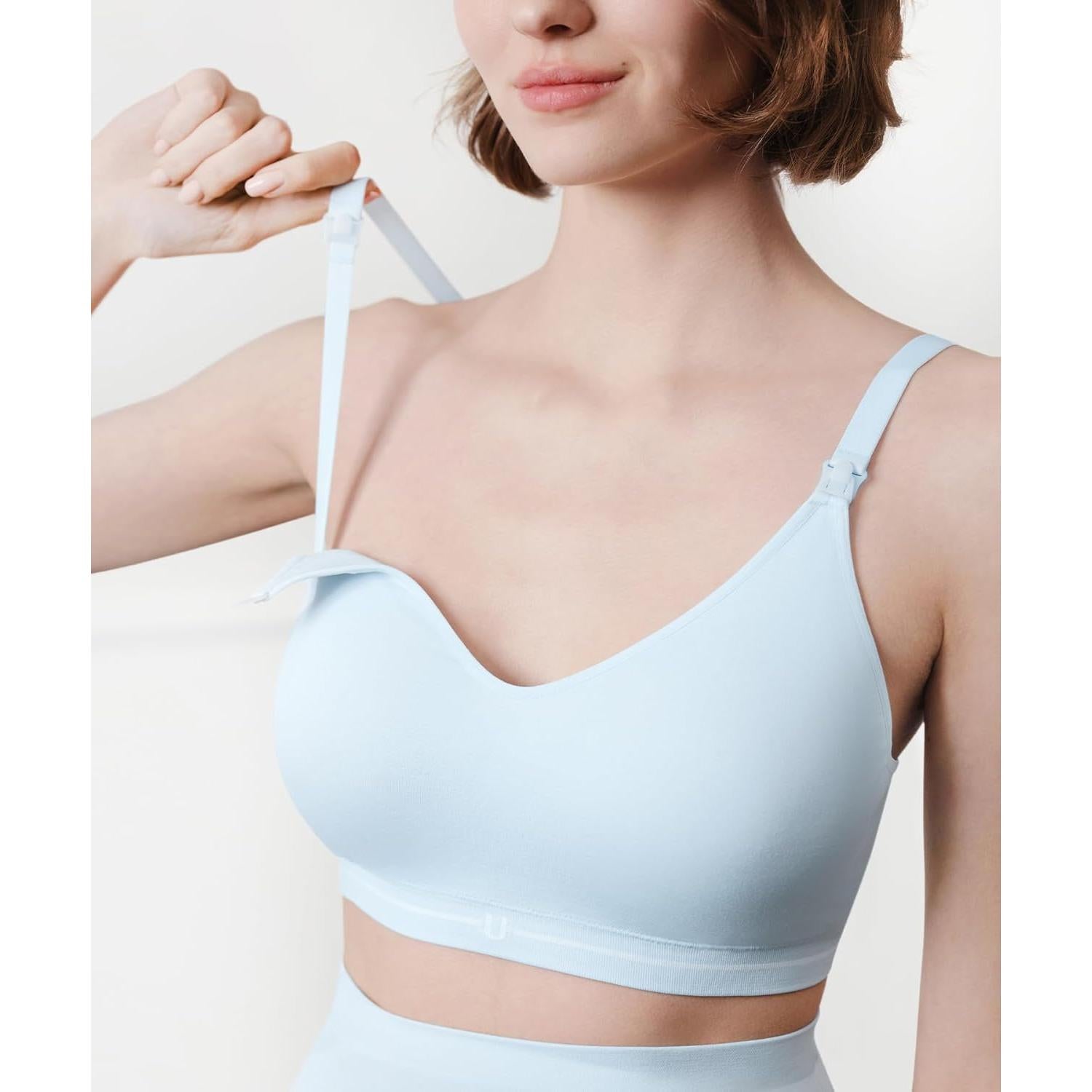 Sostén de Lactancia Ubras Mediano Azul Bebé, Sin Costuras
