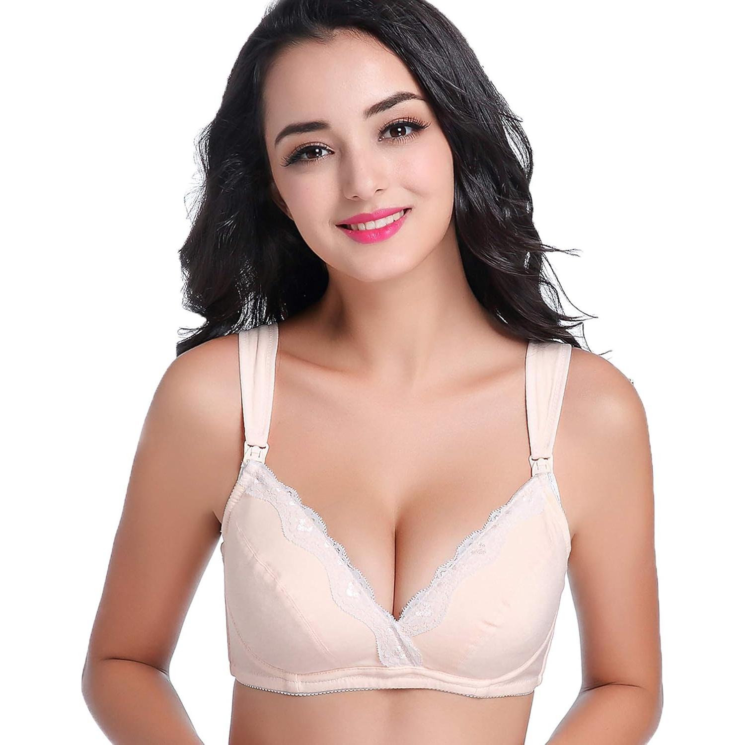 Sujetador de Maternidad CAKYE 3 Pack Algodón C Negro/Gris/Nude