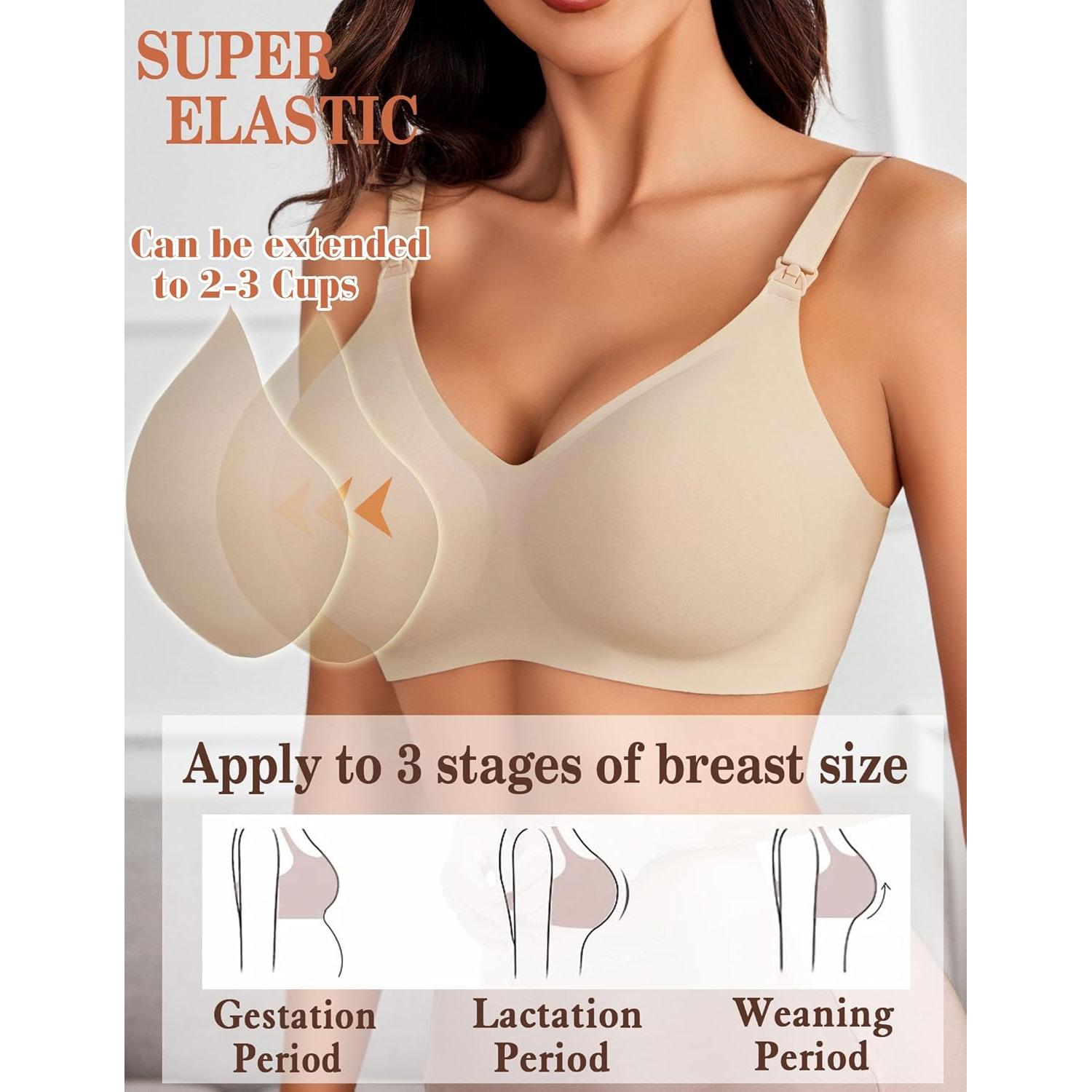 Sujetador de Lactancia Avidlove Sin Costuras Grande Caqui